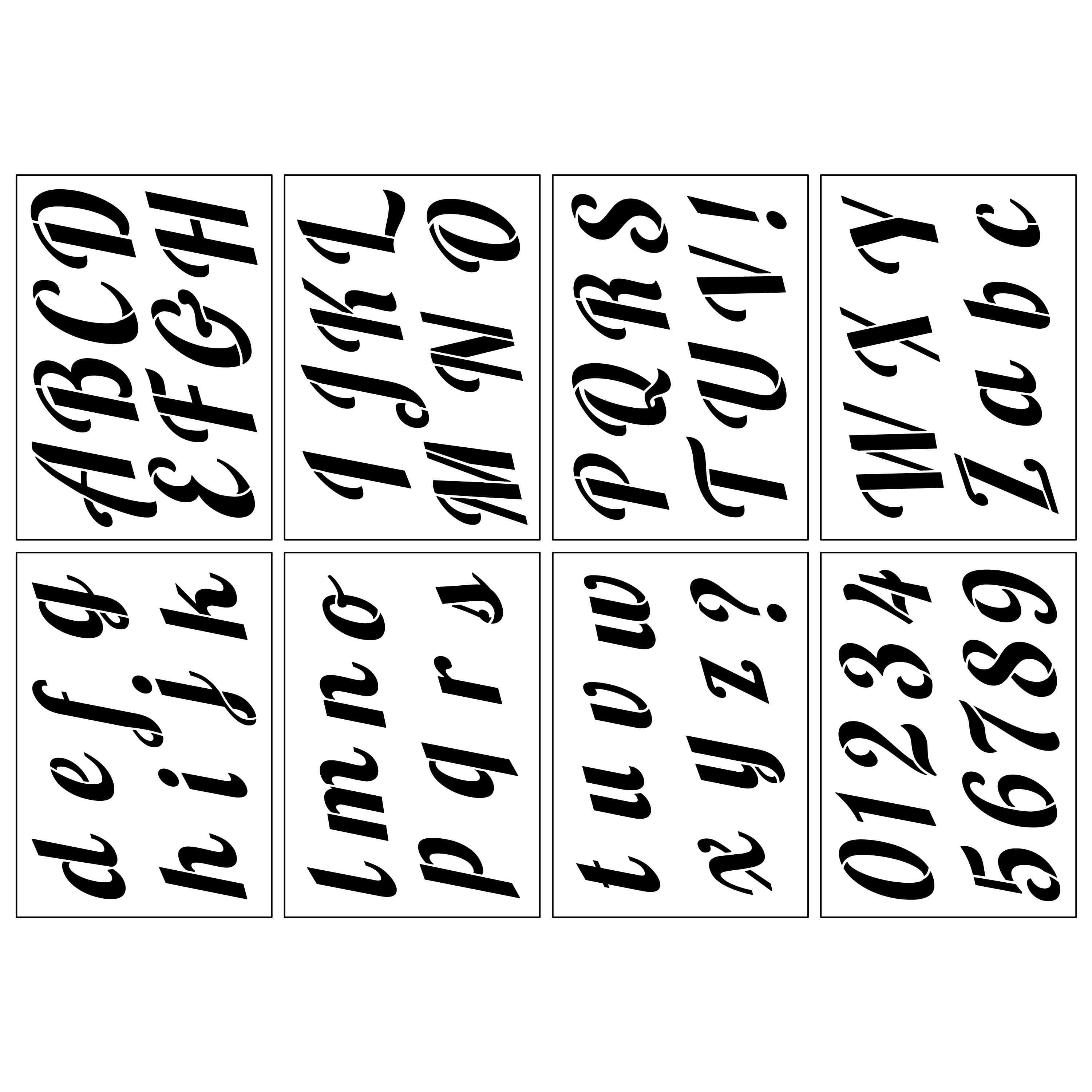 3.5&#x22; Italic Script Alphabet Stencils by Craft Smart&#xAE;