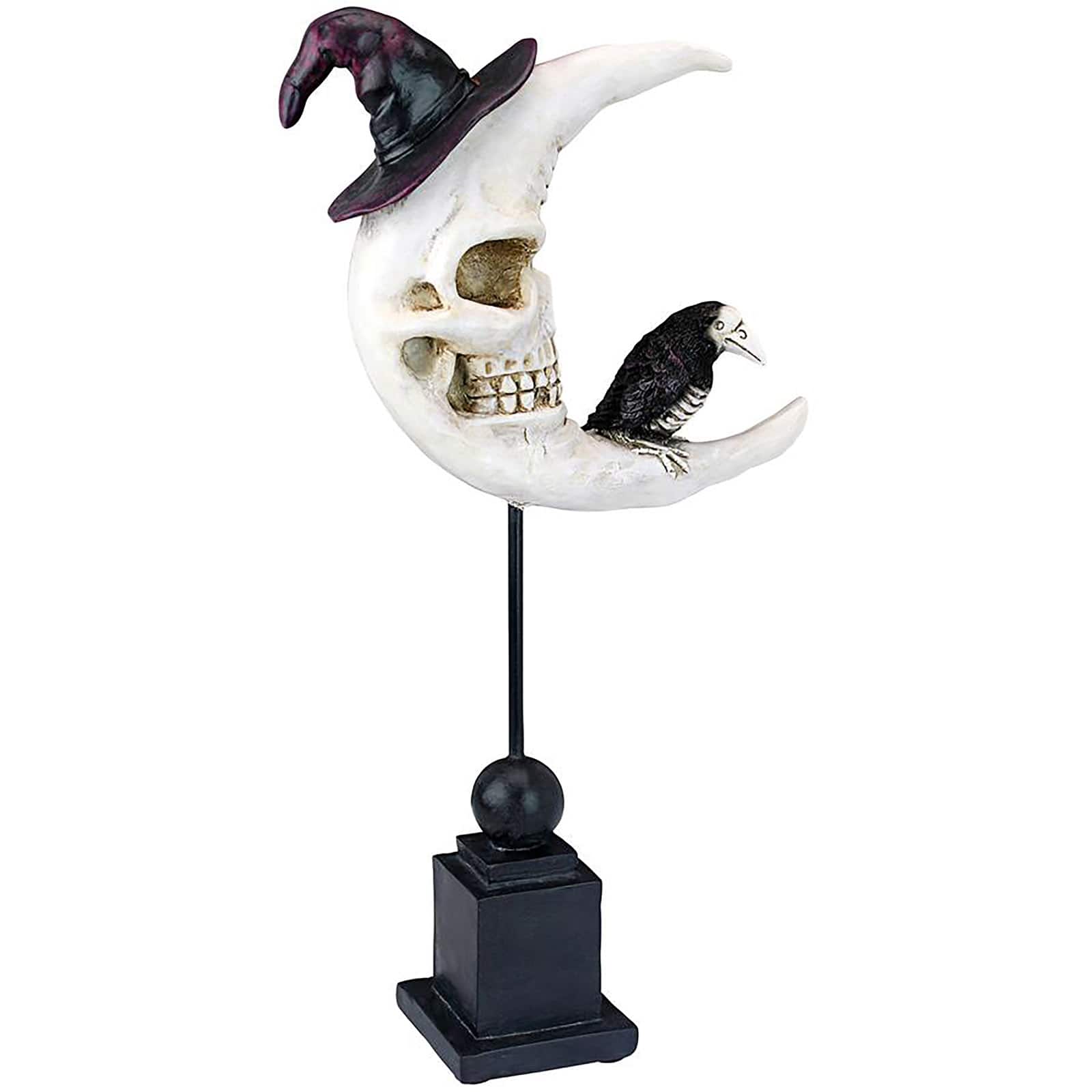 Design Toscano 16" Warlock's Raven Moon Halloween Statue