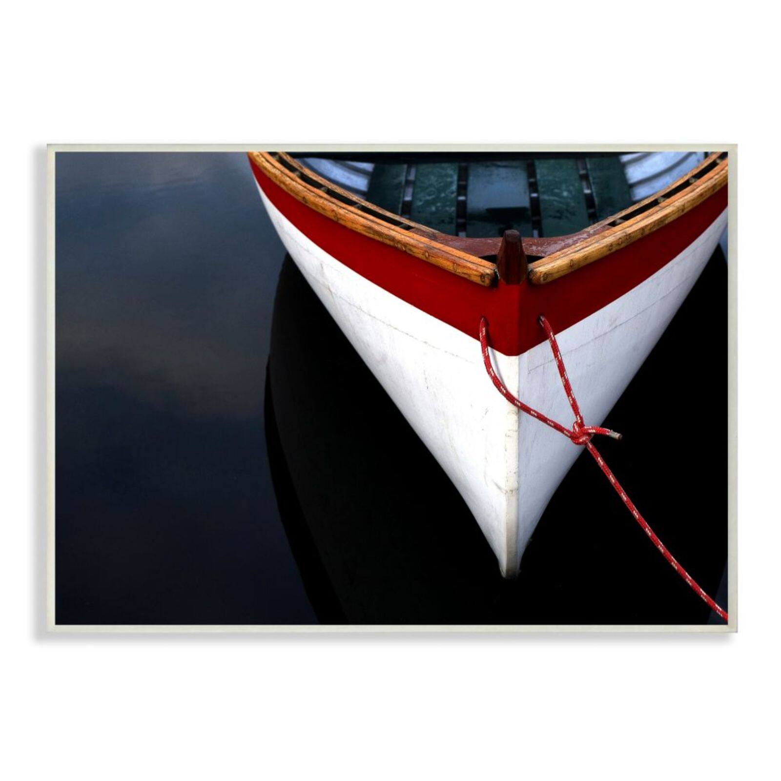 Stupell Industries Bow of a White Wooden Docked Boat Framed Wall Art