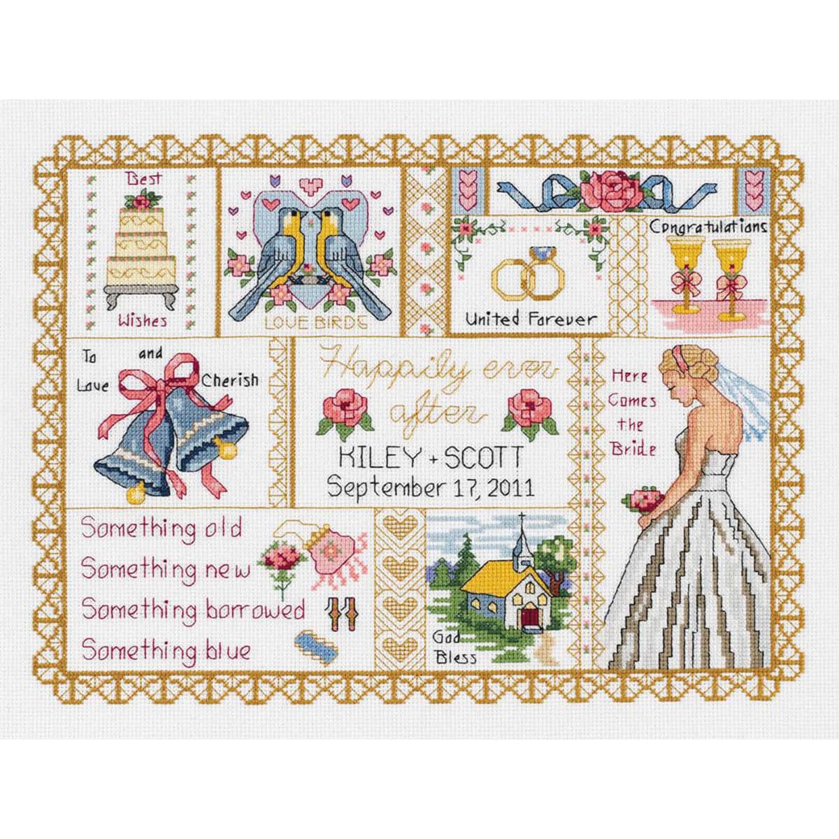 Janlynn® Wedding Collage Counted Cross Stitch Kit