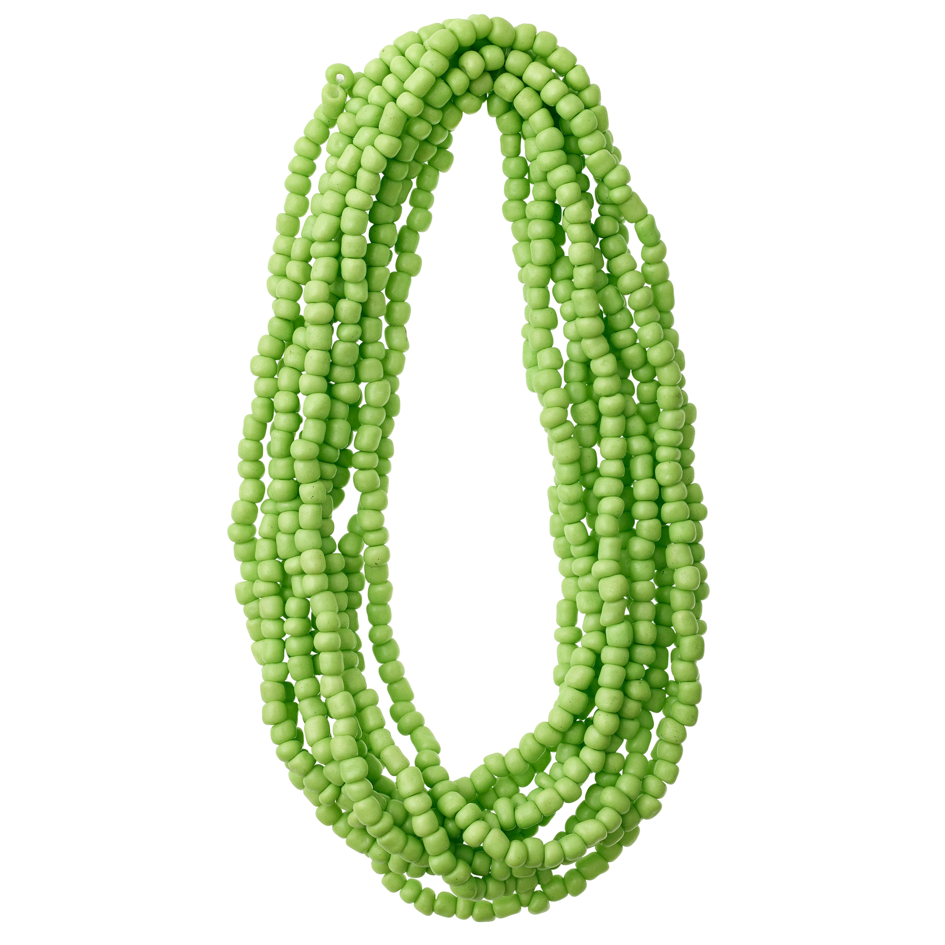 Green Glass Seed Beads, 6/0 by Bead Landing™