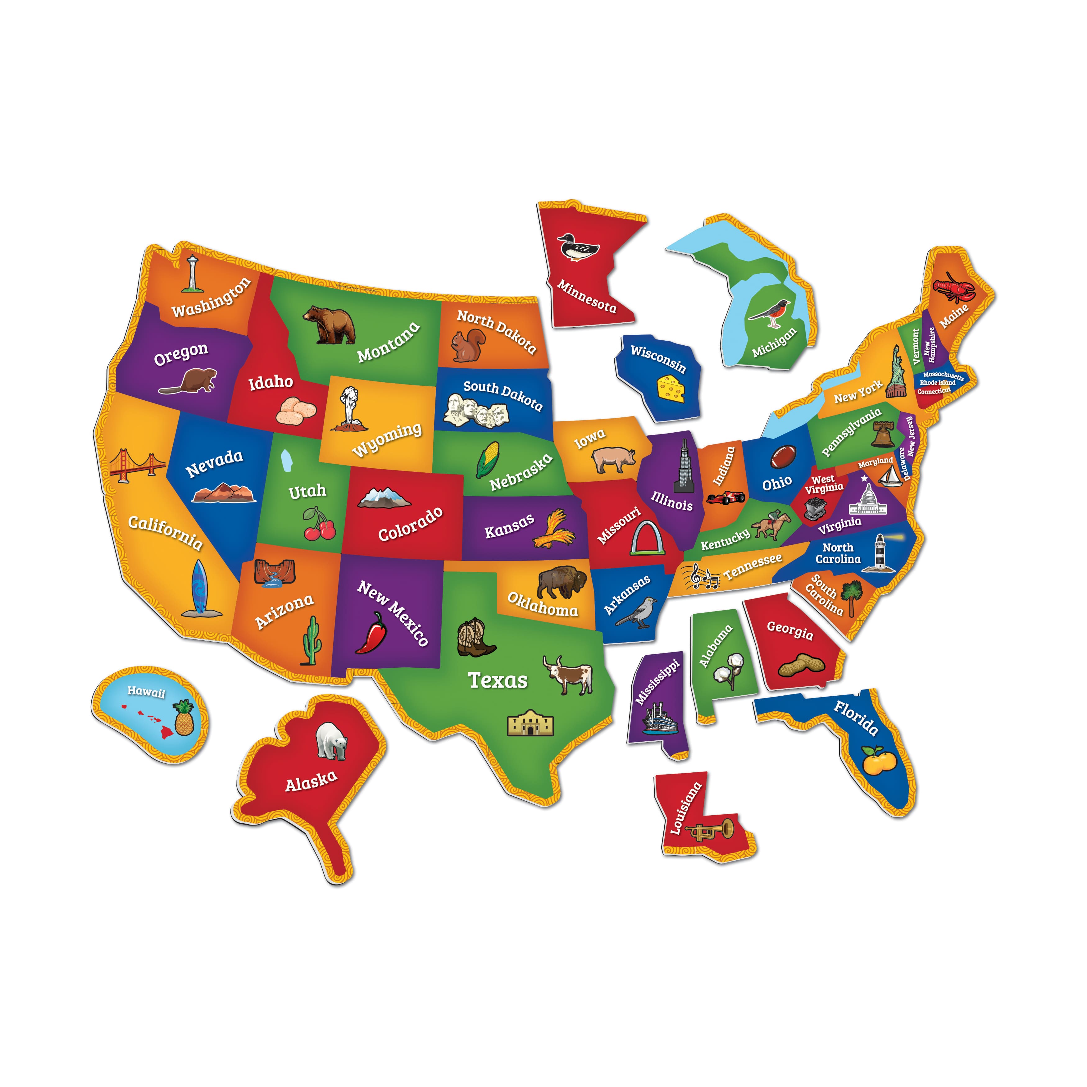 Learning Essentials&#x2122; Magnetic U.S. Map 44 Piece Puzzle