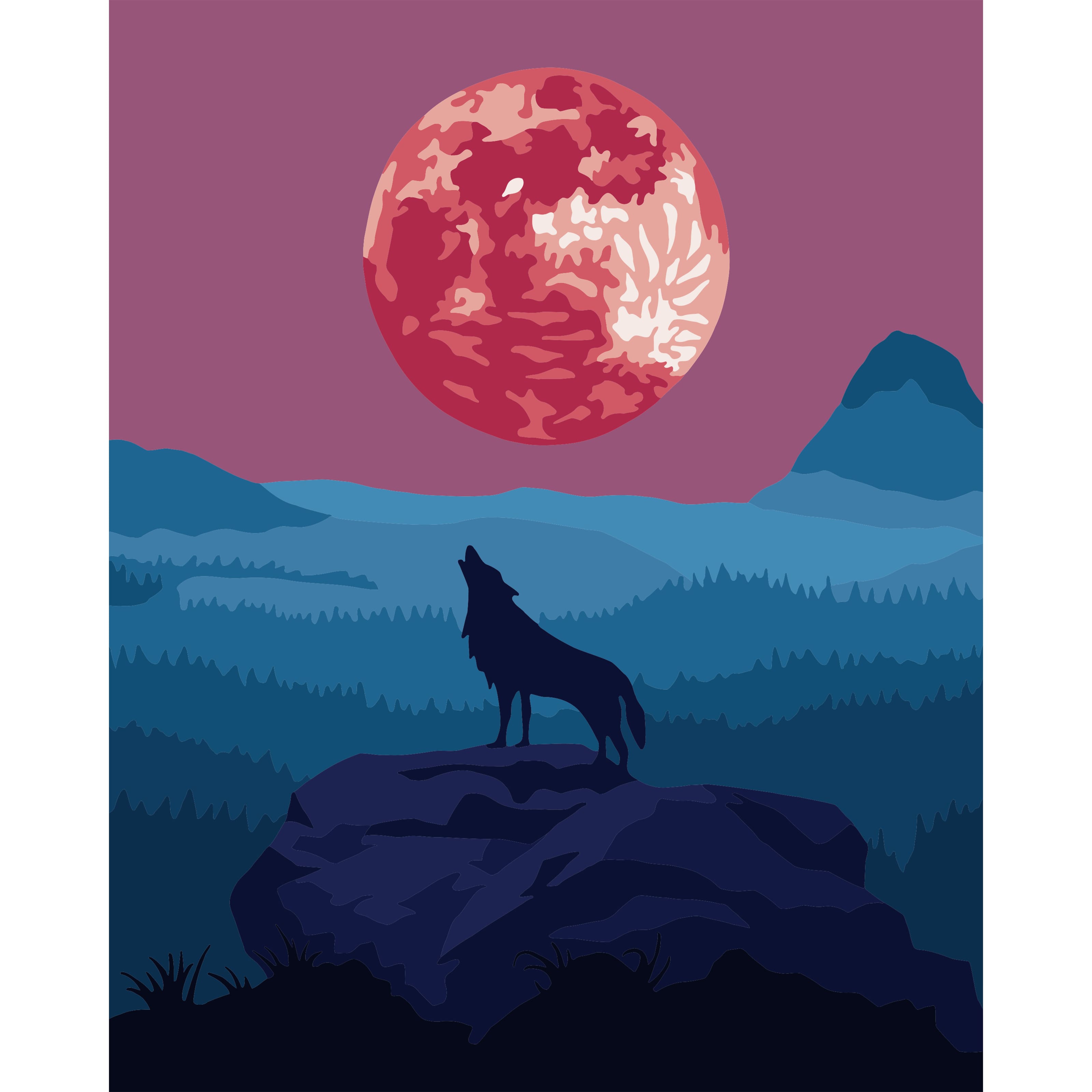 8&#x22; x 10&#x22; Howling Wolf Paint-by-Number Kit with Wood Display Hanger by Artist&#x27;s Loft&#xAE;