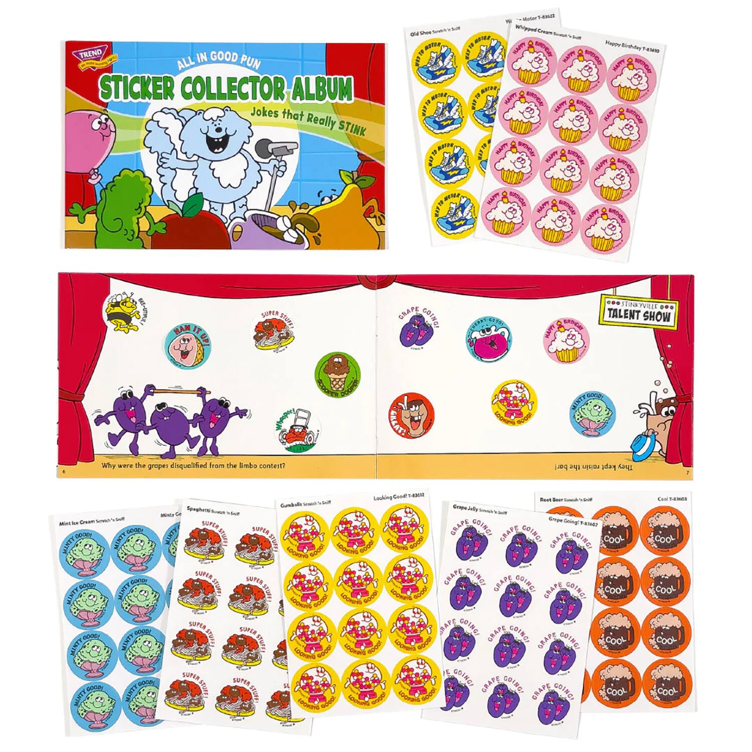 TREND Enterprises&#xAE; All in Good Pun Sticker Collector Albums, 3ct.