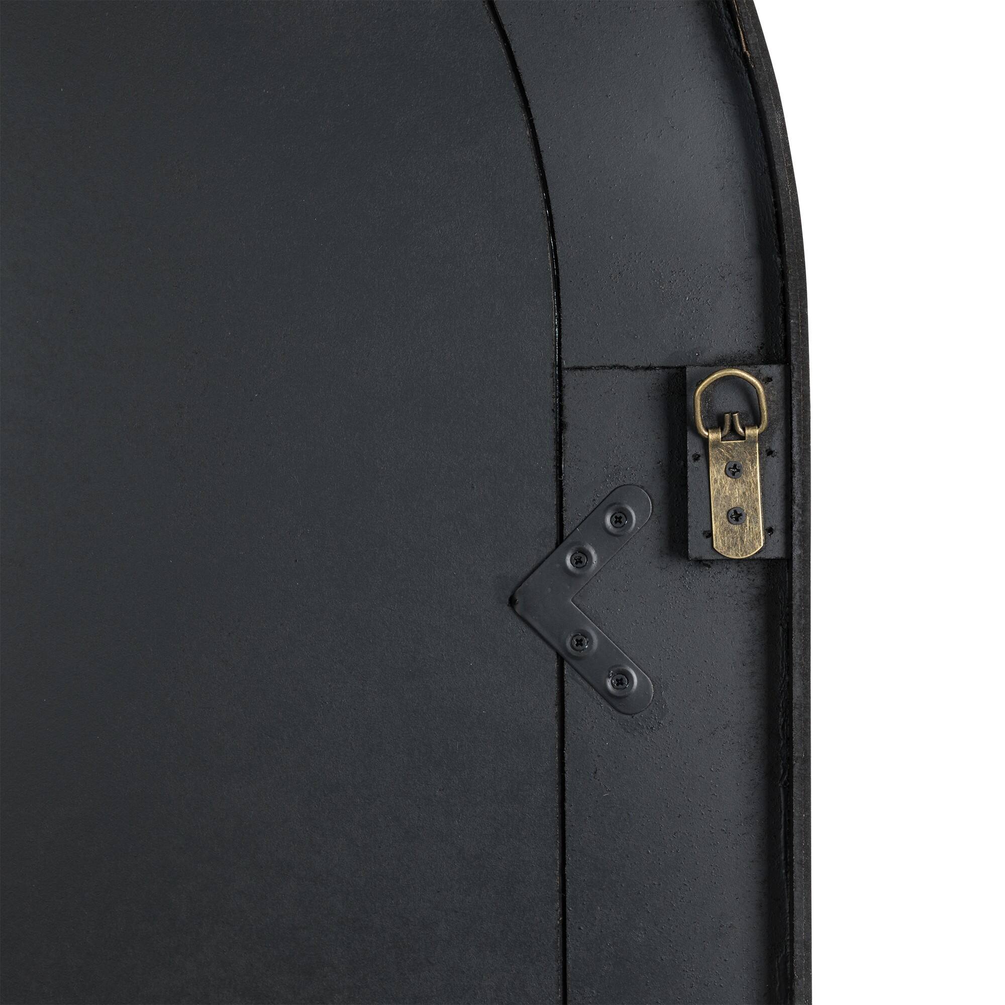 Glitzhome® 40" White Wooden Cathedral Windowpane Wall Mirror