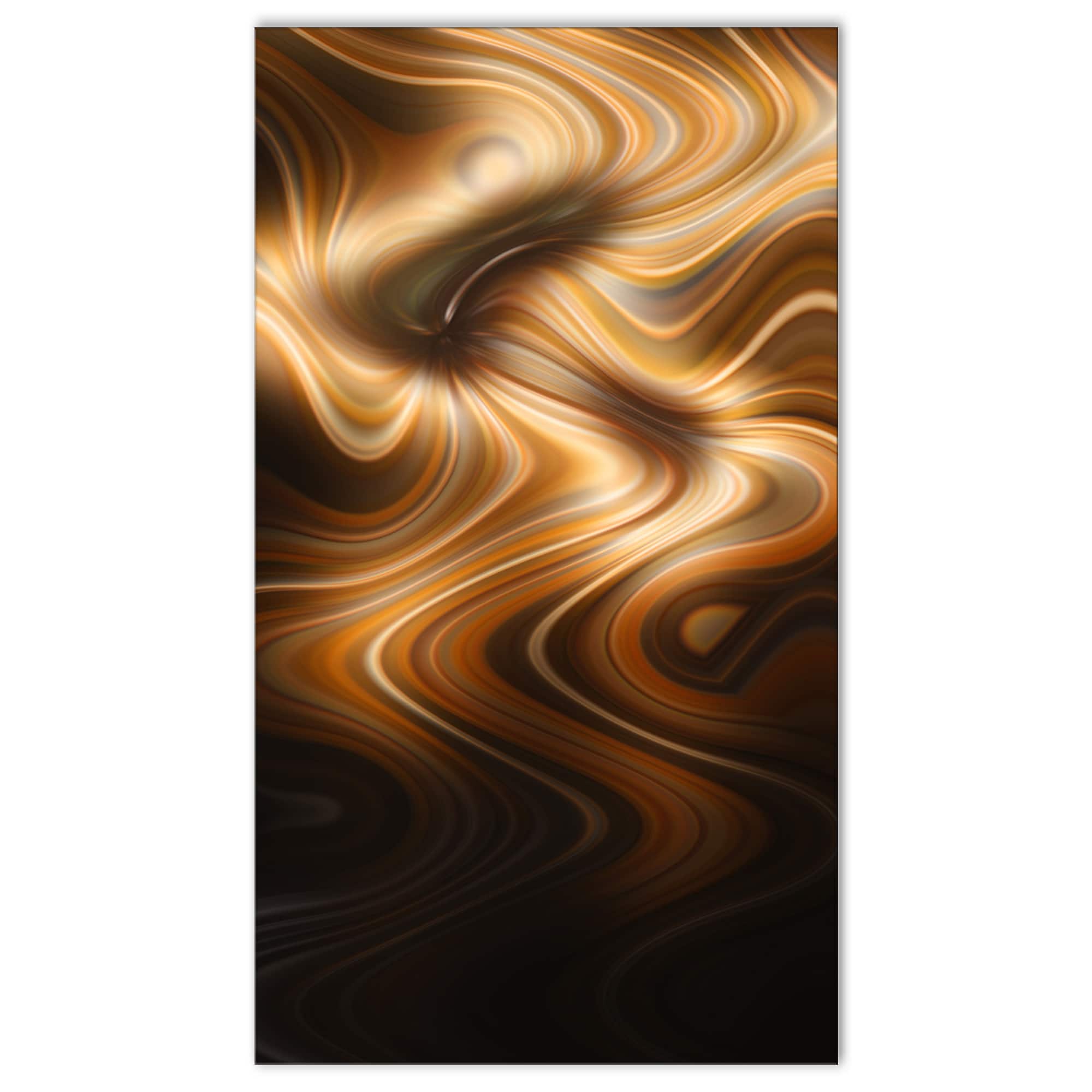 Designart - Brown Curved Waves Texture - Large abstract art
