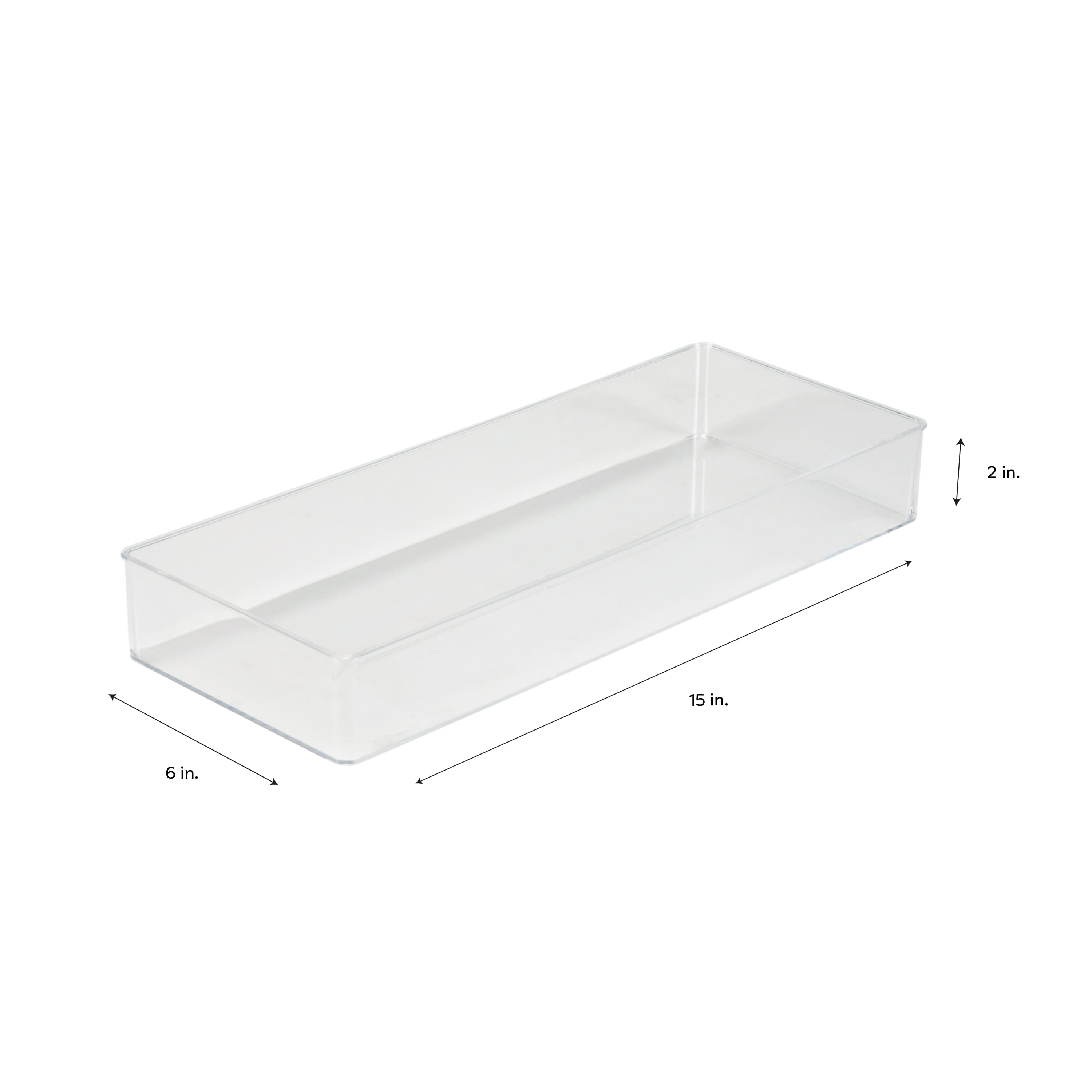 Simplify Long Rectangular Clear Drawer Organizer