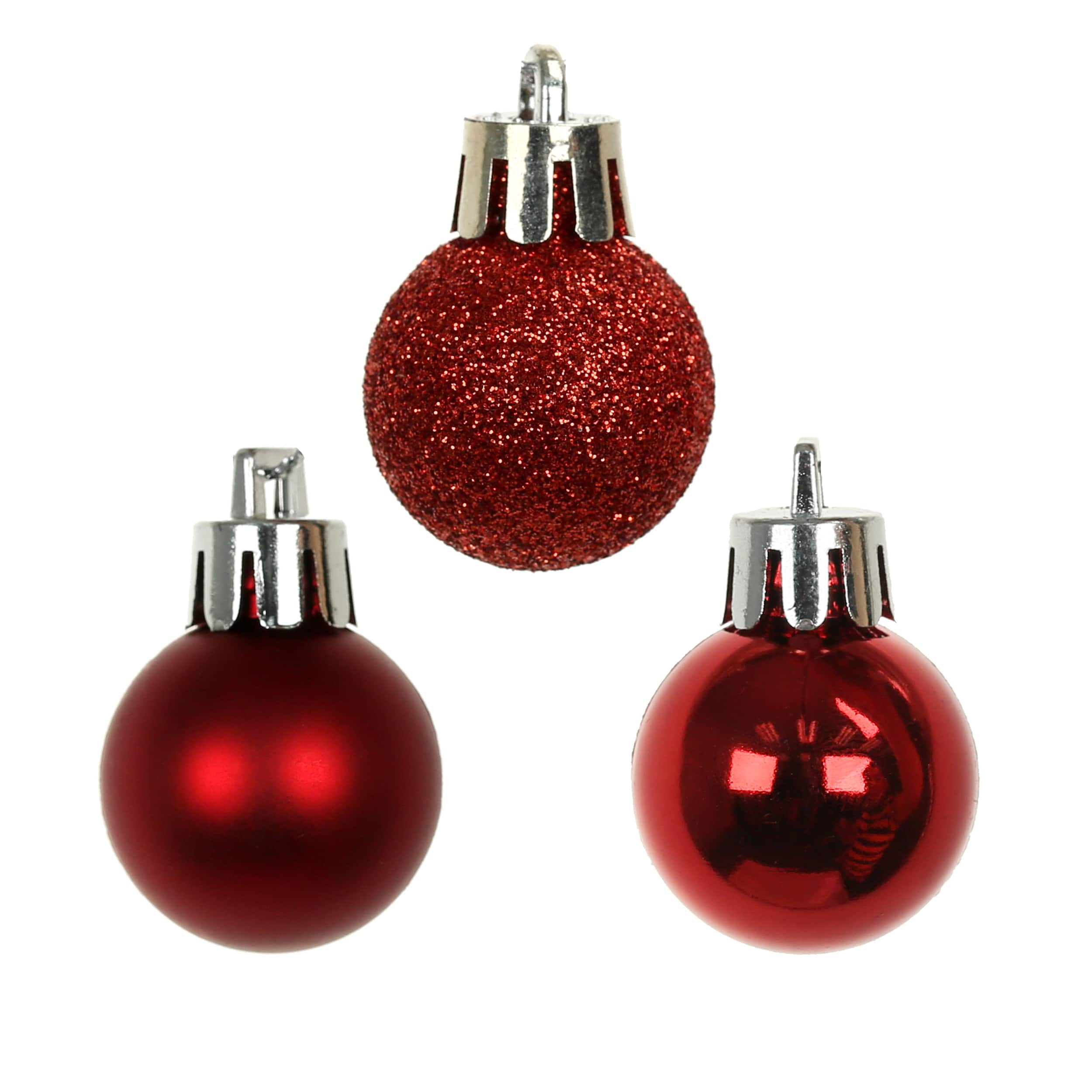 16 Pack 25mm Mini Red Plastic Ball Ornaments by Ashland®