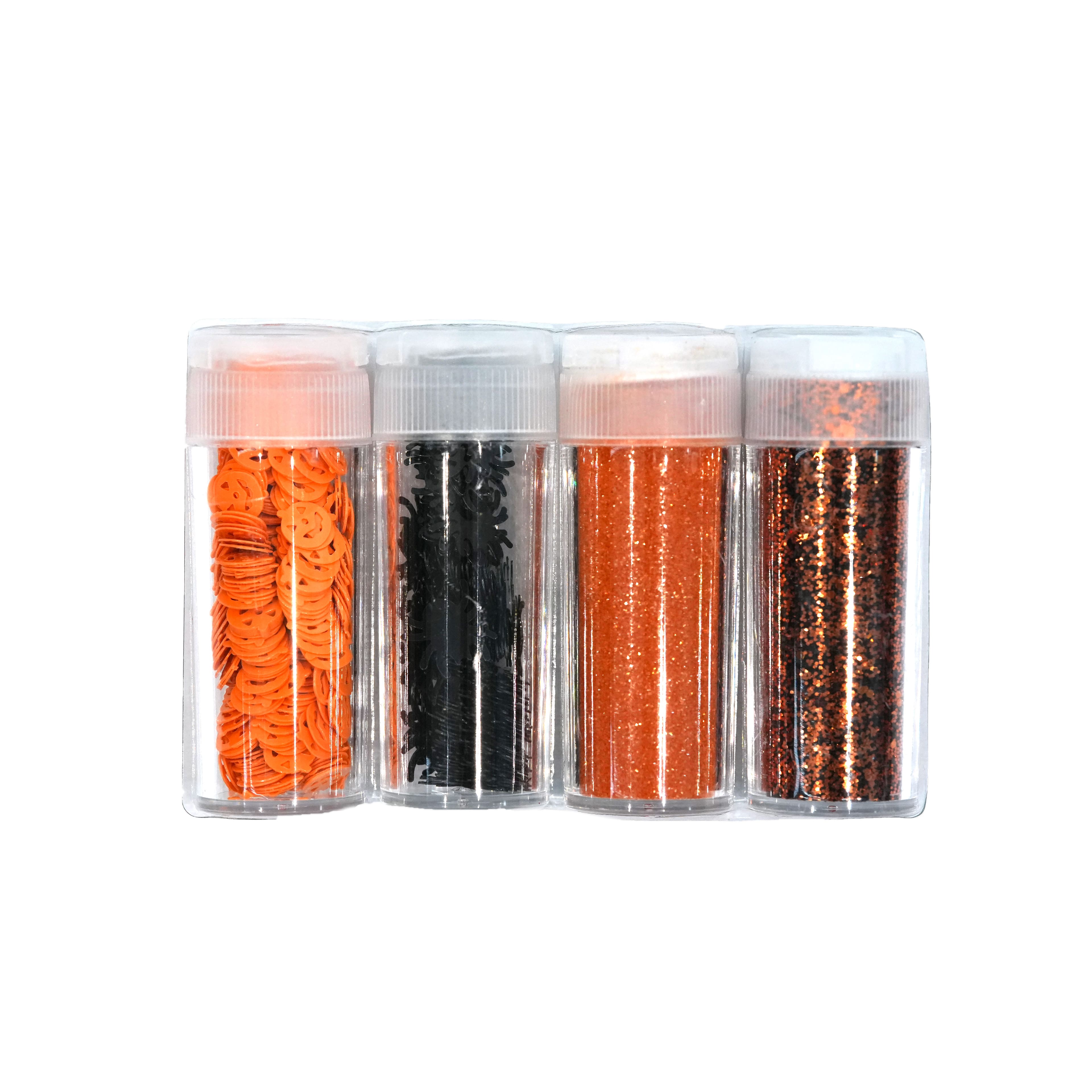 Halloween Pumpkins &#x26; Spiders Mixed 4-Piece Glitter Set by Recollections&#x2122;