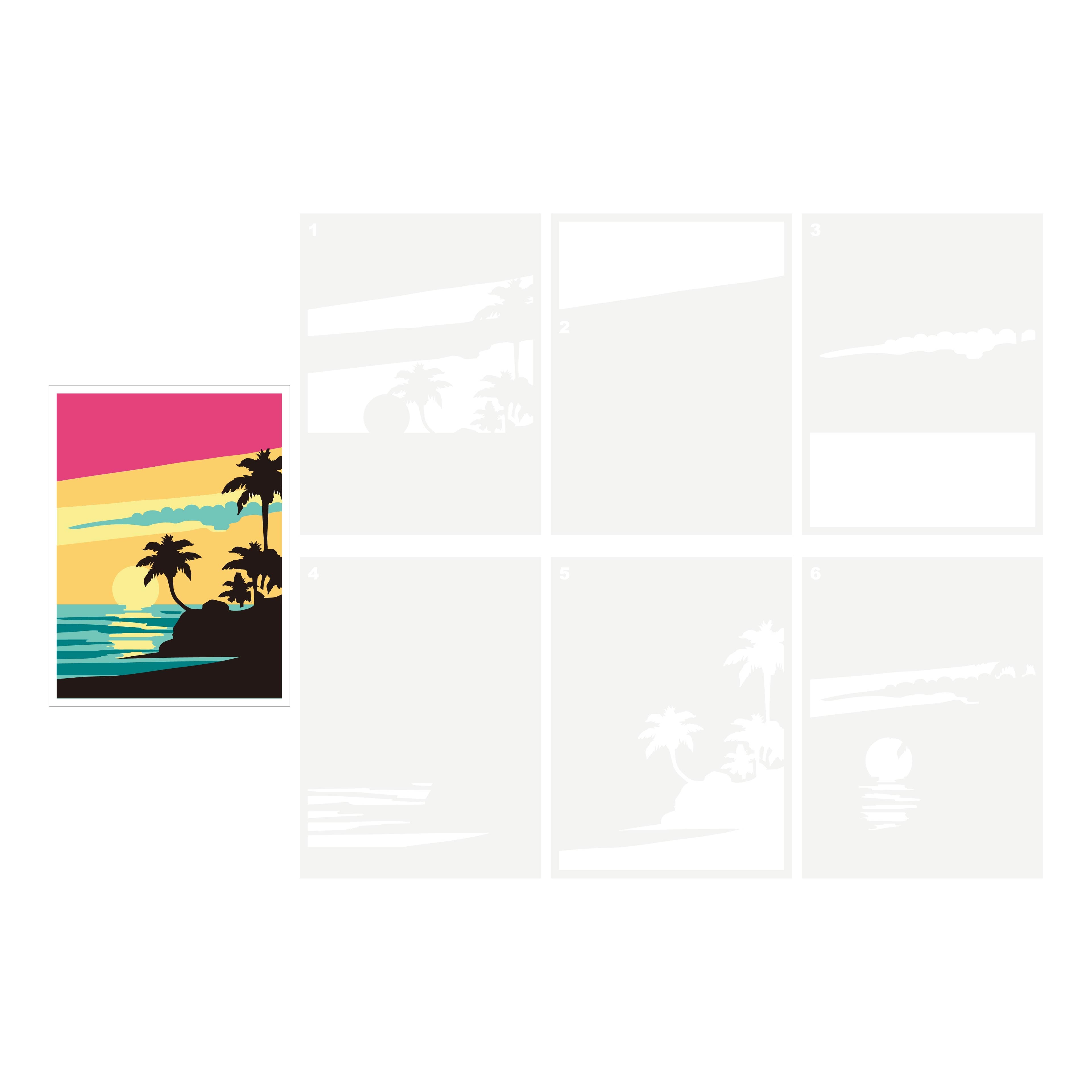 Beach Sunset Layering Stencils by Recollections&#x2122;