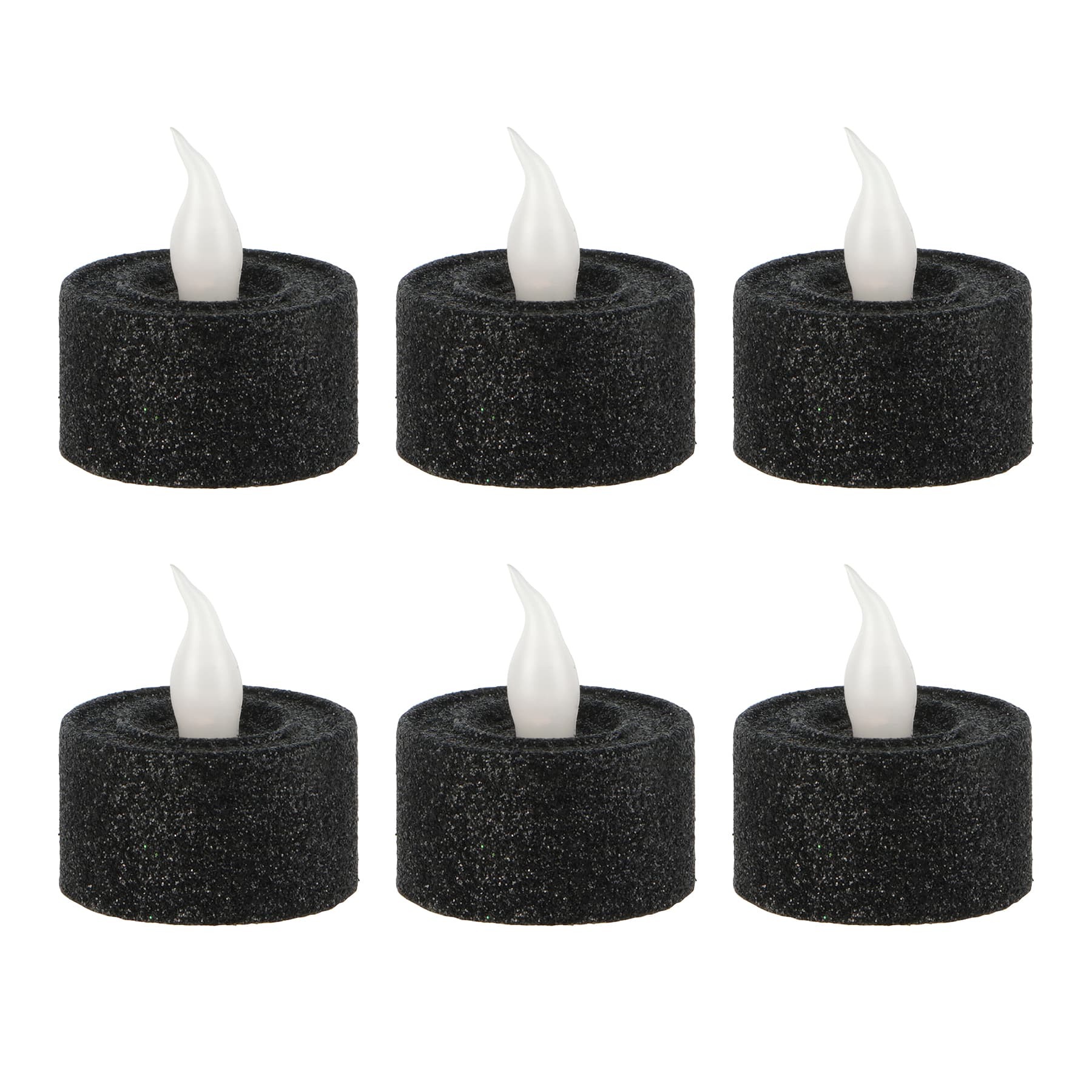 Black Glitter LED Tealights, 6ct. by Ashland&#xAE;