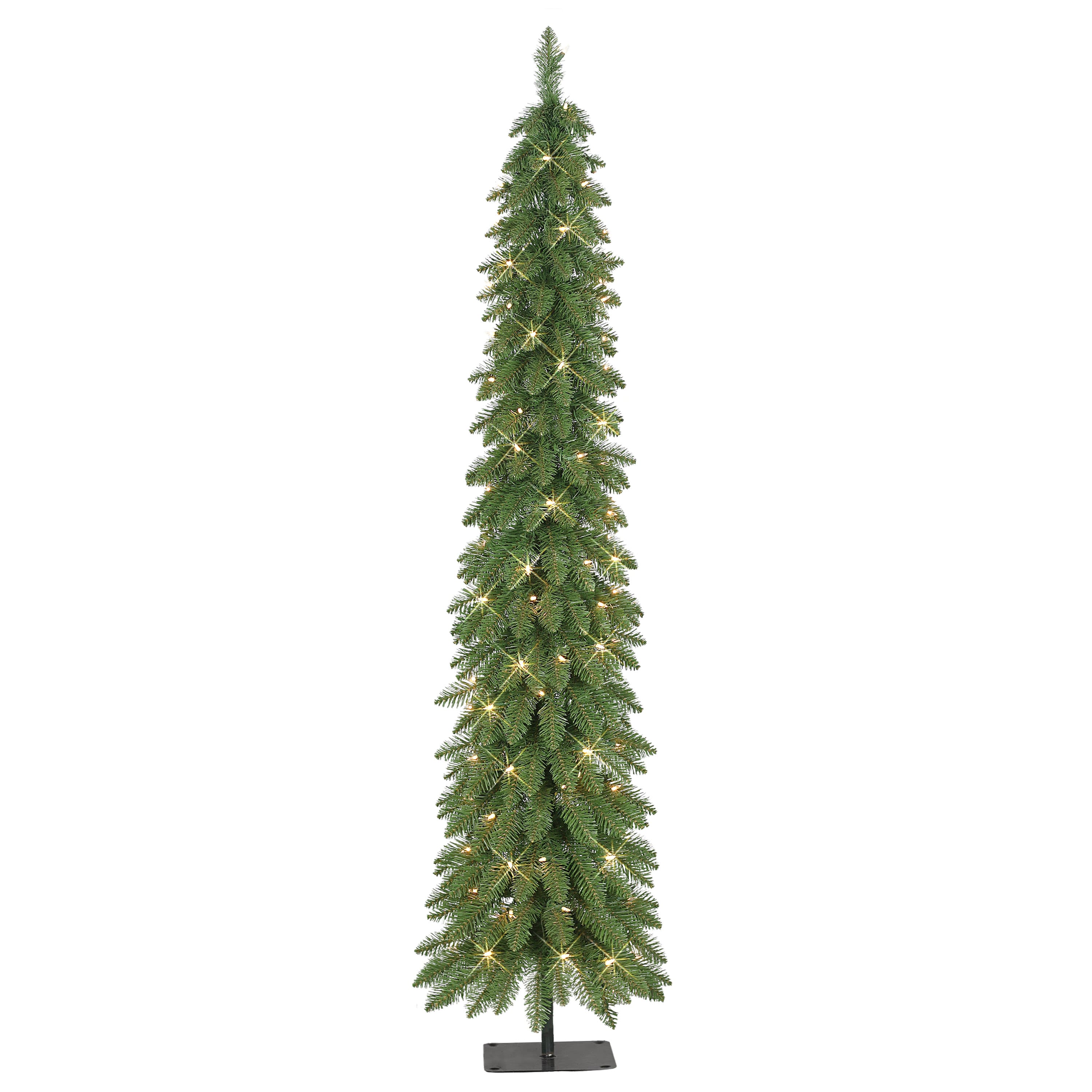 7ft. Pre-Lit Alpine Artificial Pencil Tree, Clear Lights