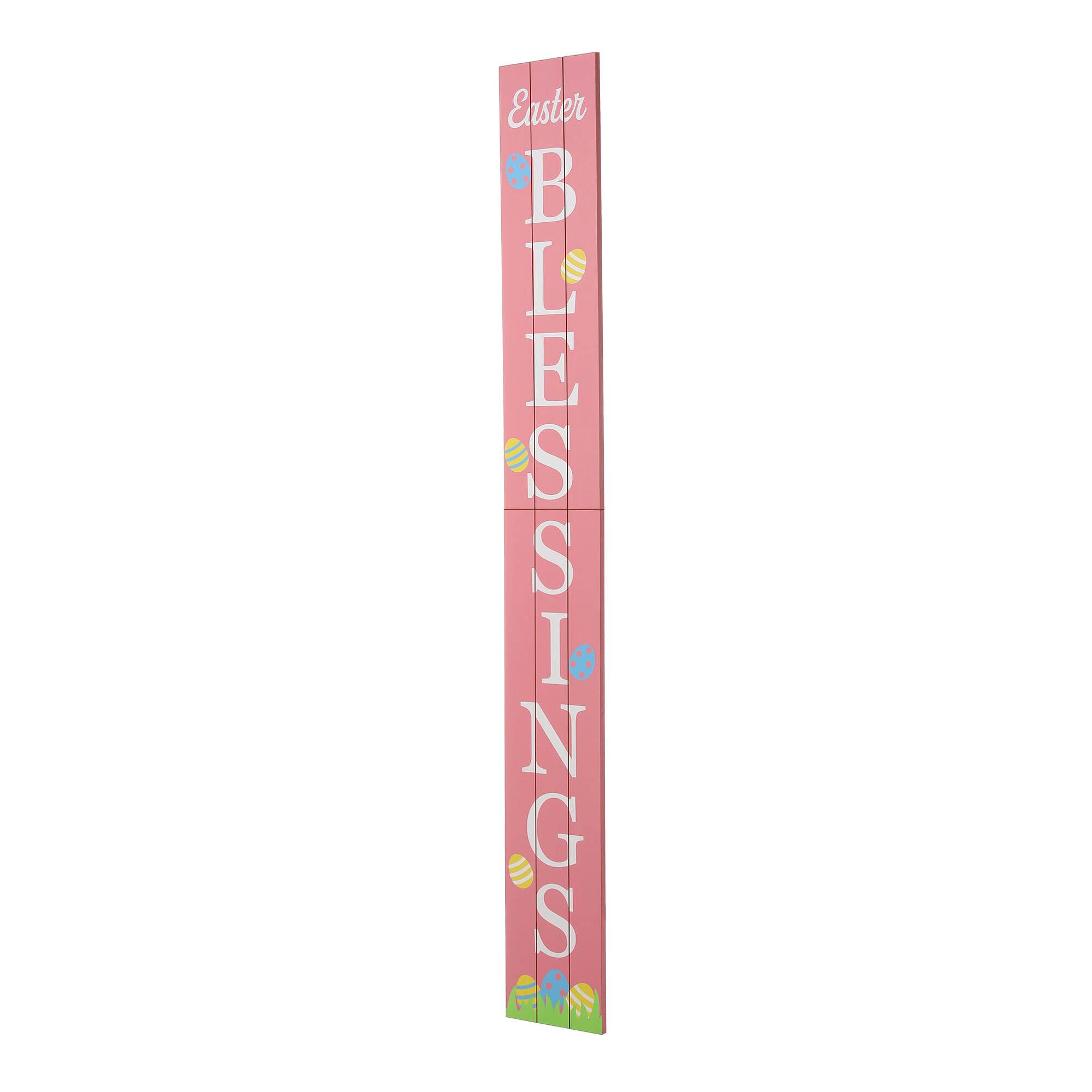 Glitzhome® 60'' Easter Blessings Wooden Porch Sign
