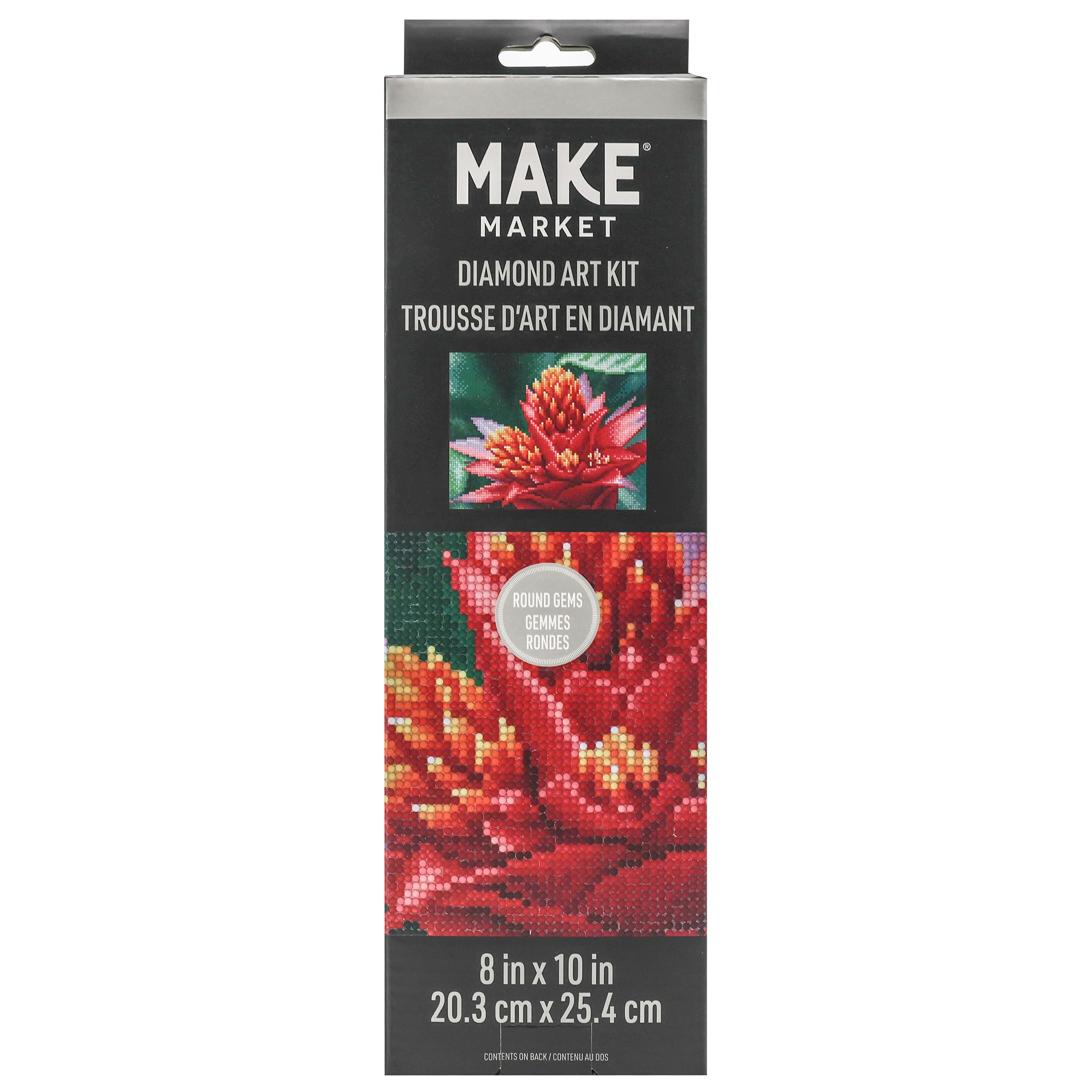 8" x 10" Pink Flower Diamond Art Kit by Make Market®