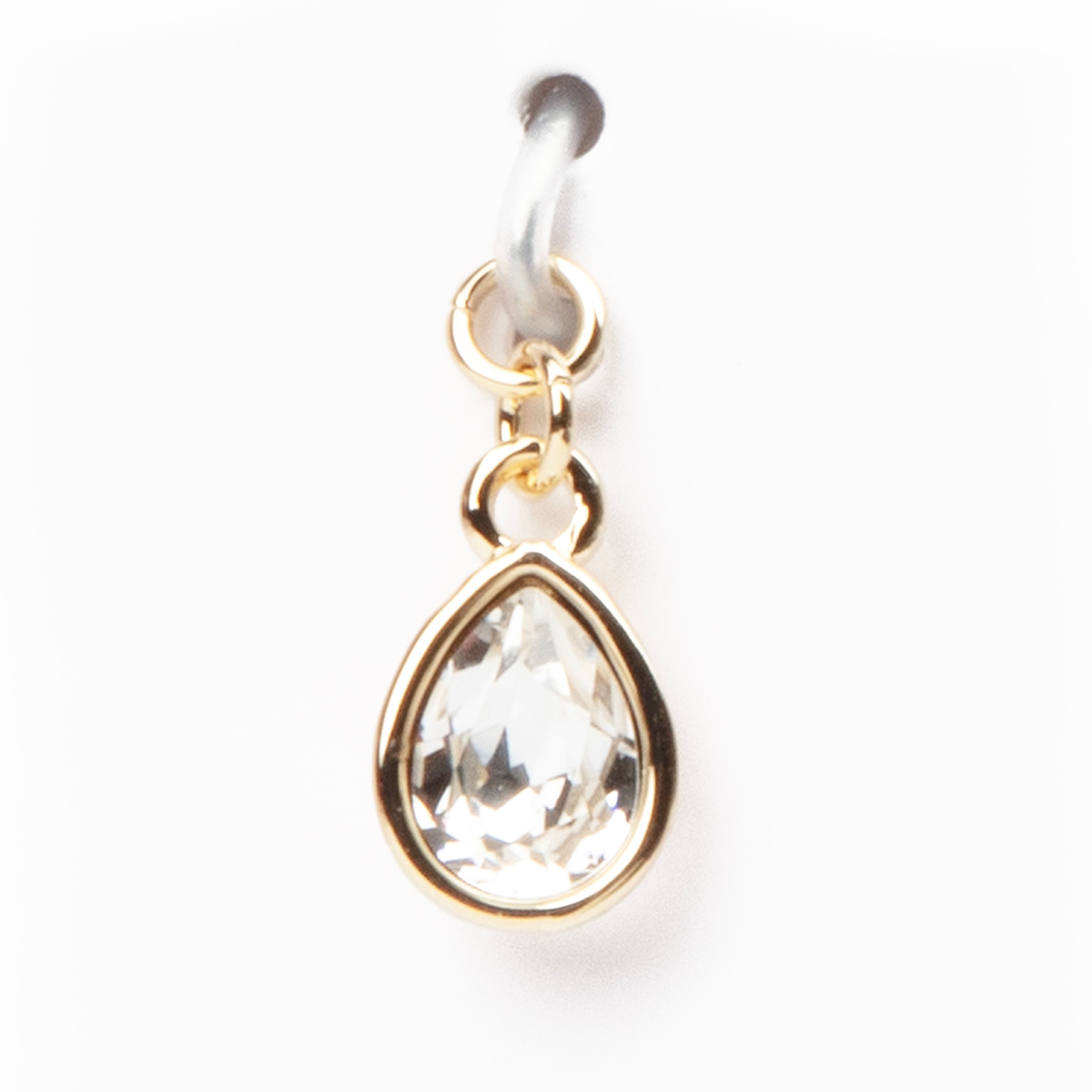 14K Gold Plated Clear Austrian Crystal Pear Charm by Bead Landing&#x2122;