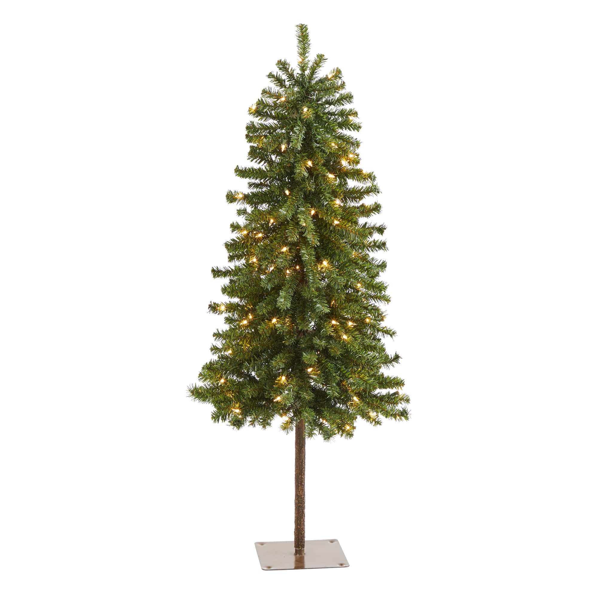 4ft. Pre-Lit Alpine Artificial Christmas Tree with Clear Lights