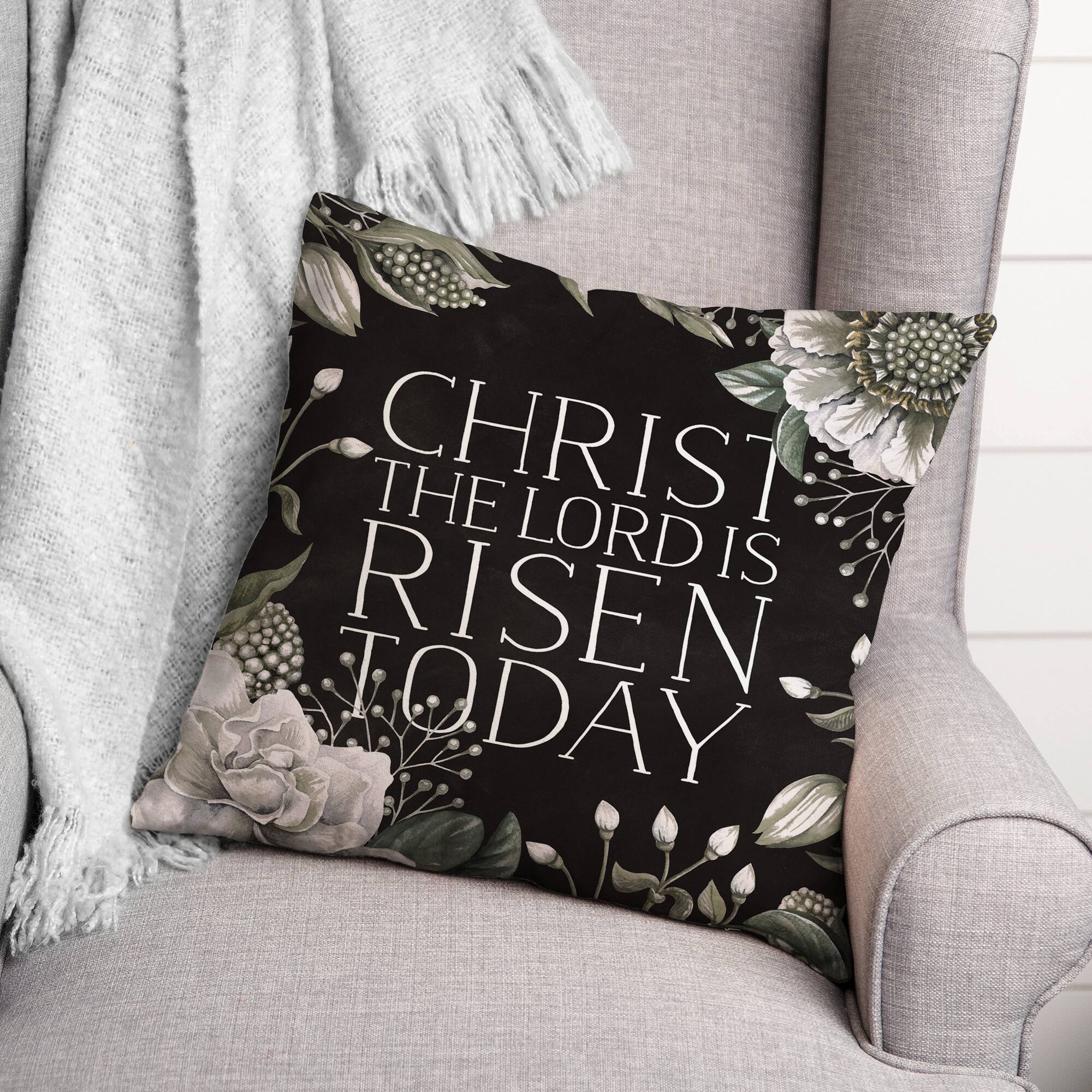 Christ Risen Today Pillow 2 18" x 18" Throw Pillow