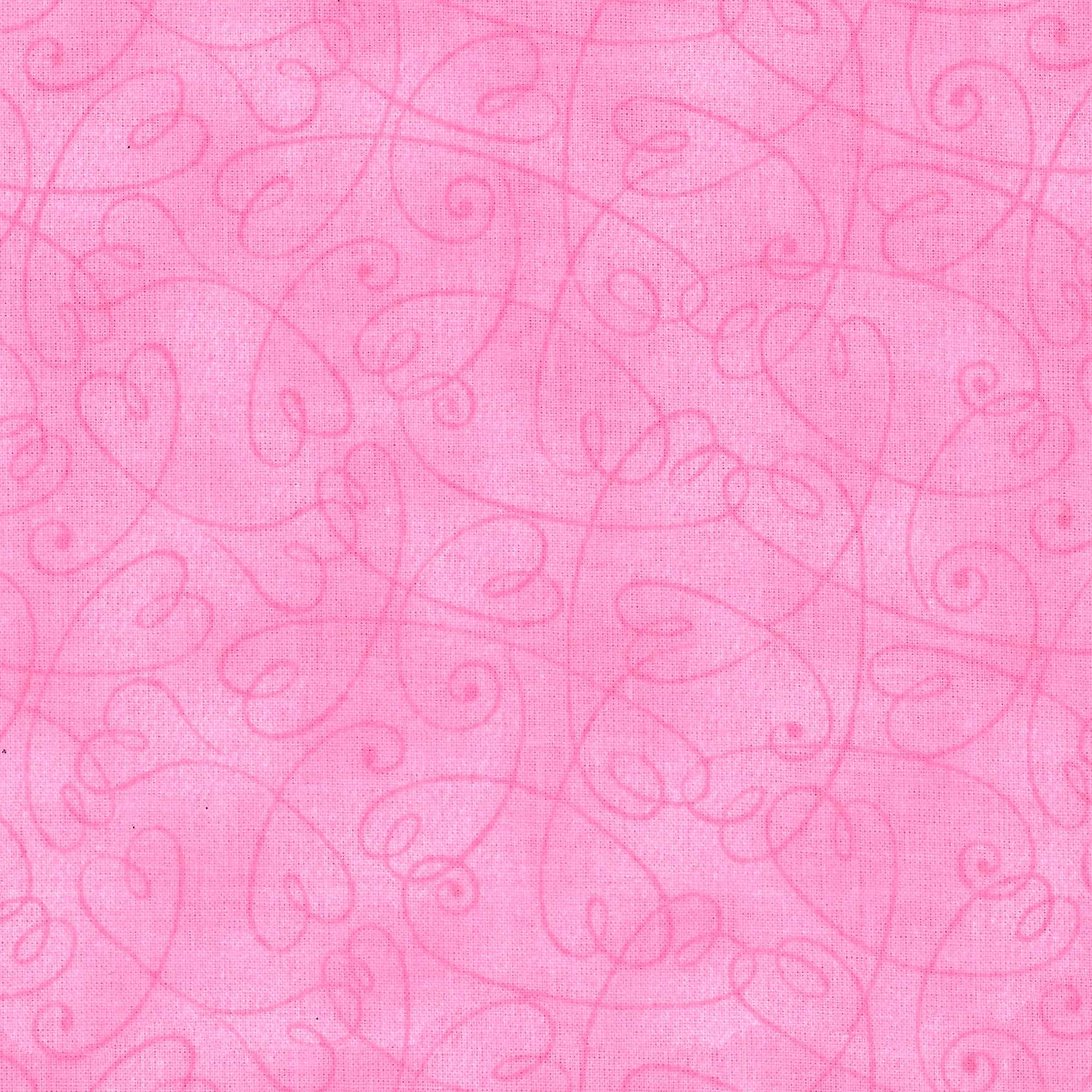 Pink Tonal Swirl Hearts Cotton Fabric