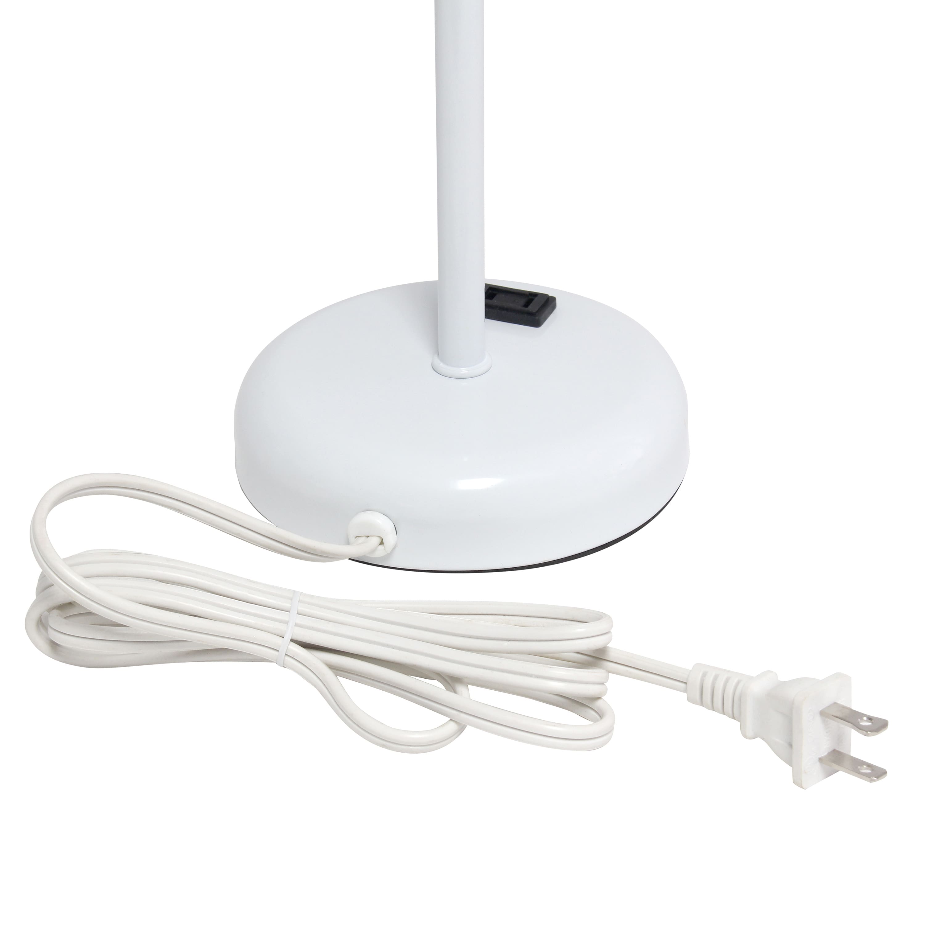 LimeLights White Base Lamp with Charging Outlet