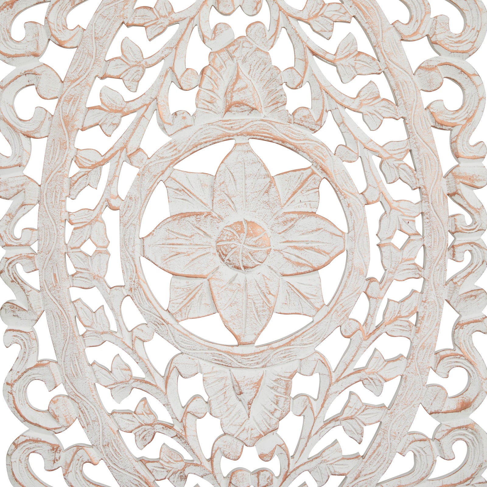 White Wood Traditional Wall Decor, 48" x 24"
