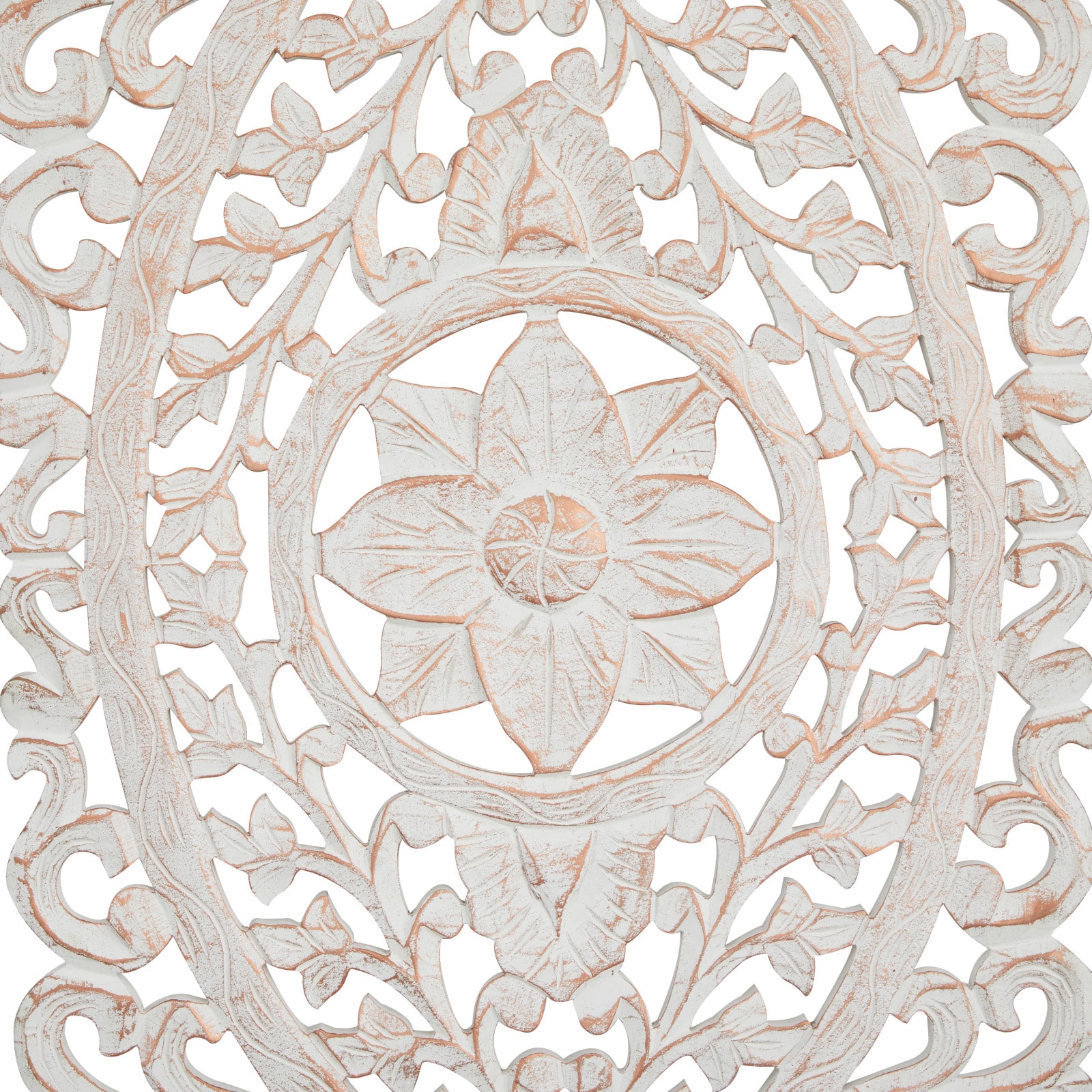 White Wood Traditional Wall Decor, 48&#x22; x 24&#x22;