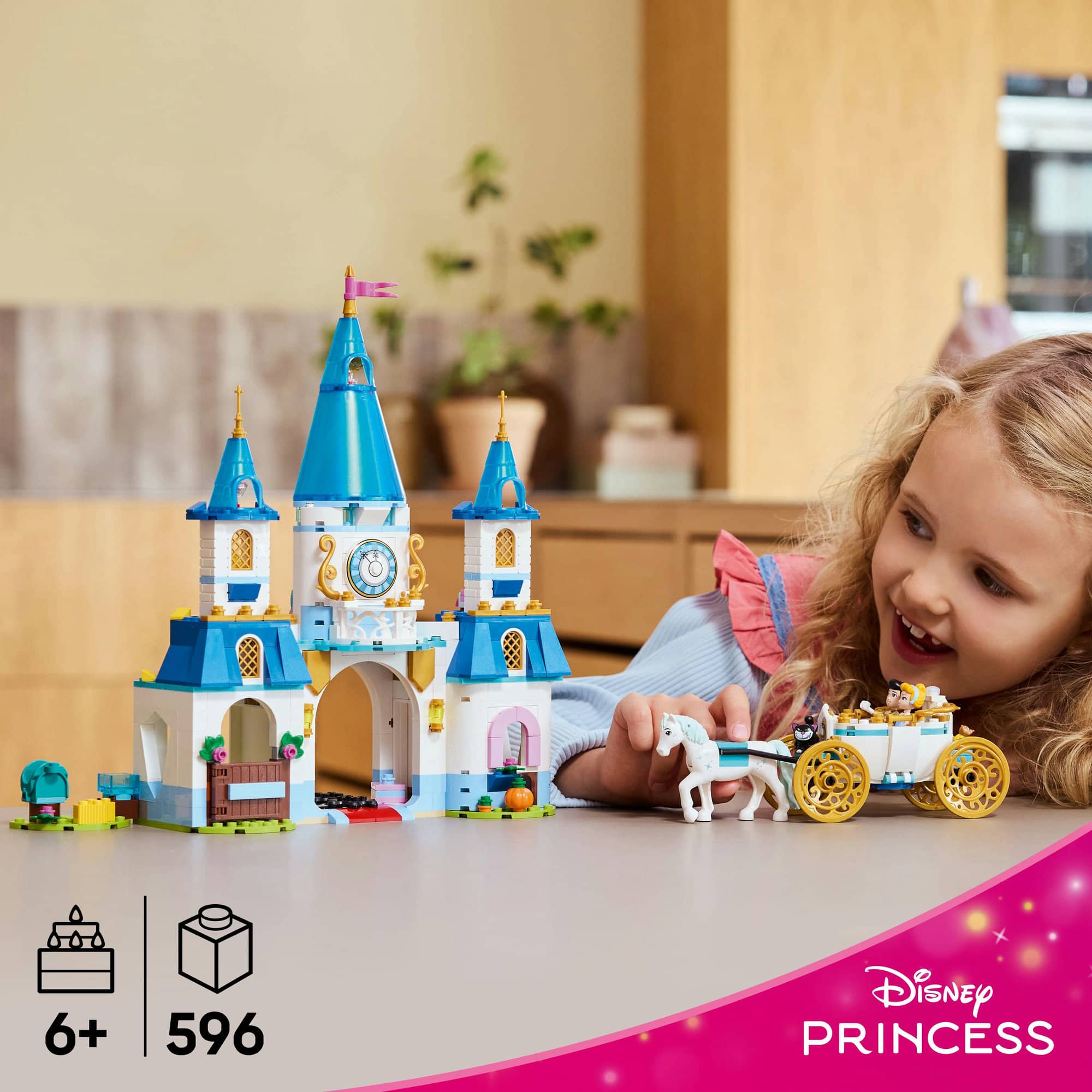 LEGO&#xAE; Disney Princess Cinderella&#x2019;s Castle &#x26; Horse Carriage Building Set 43275
