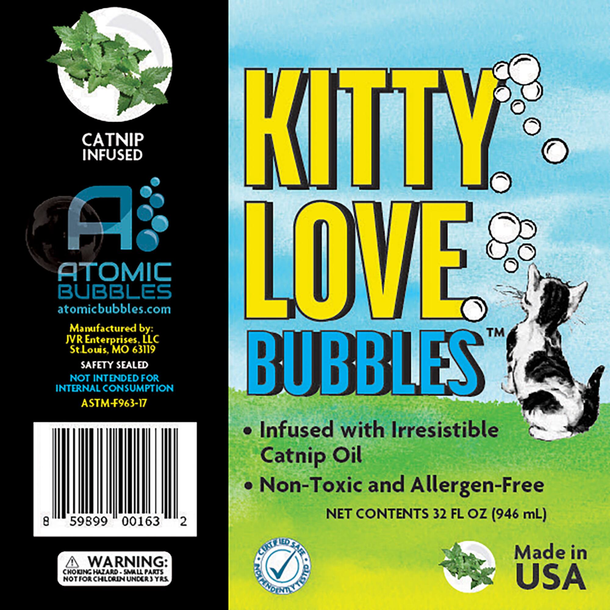 Kitty Love Bubbles™ Catnip Scented Bubbles for Cats Refill Bottle, 32oz.