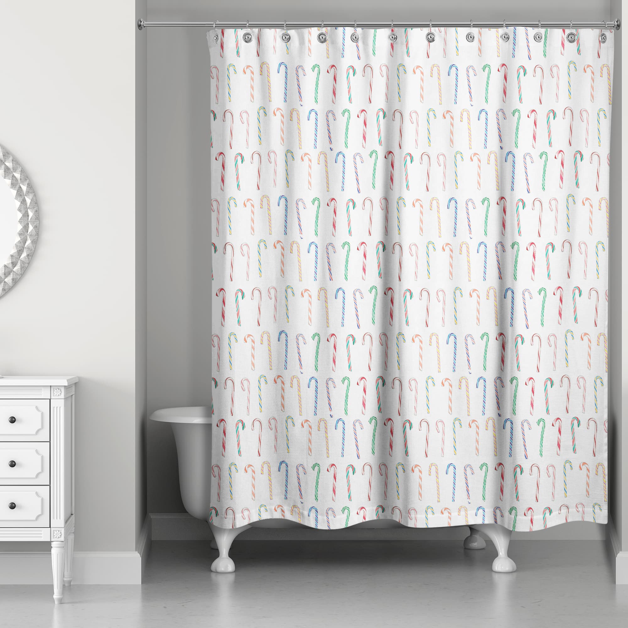 Candy Cane Pattern Shower Curtain