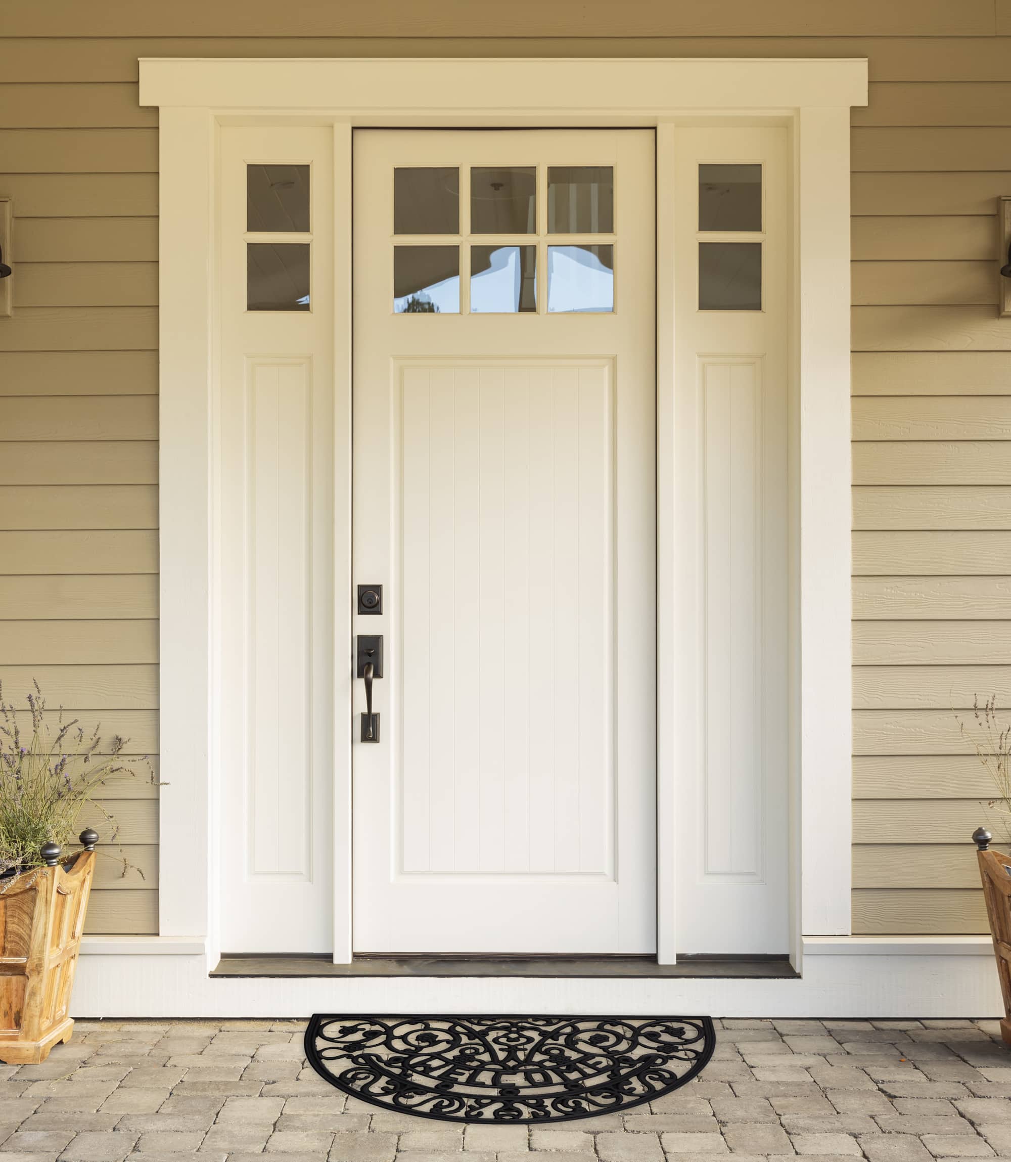 DII® Welcome Scroll Half Moon Rubber Doormat