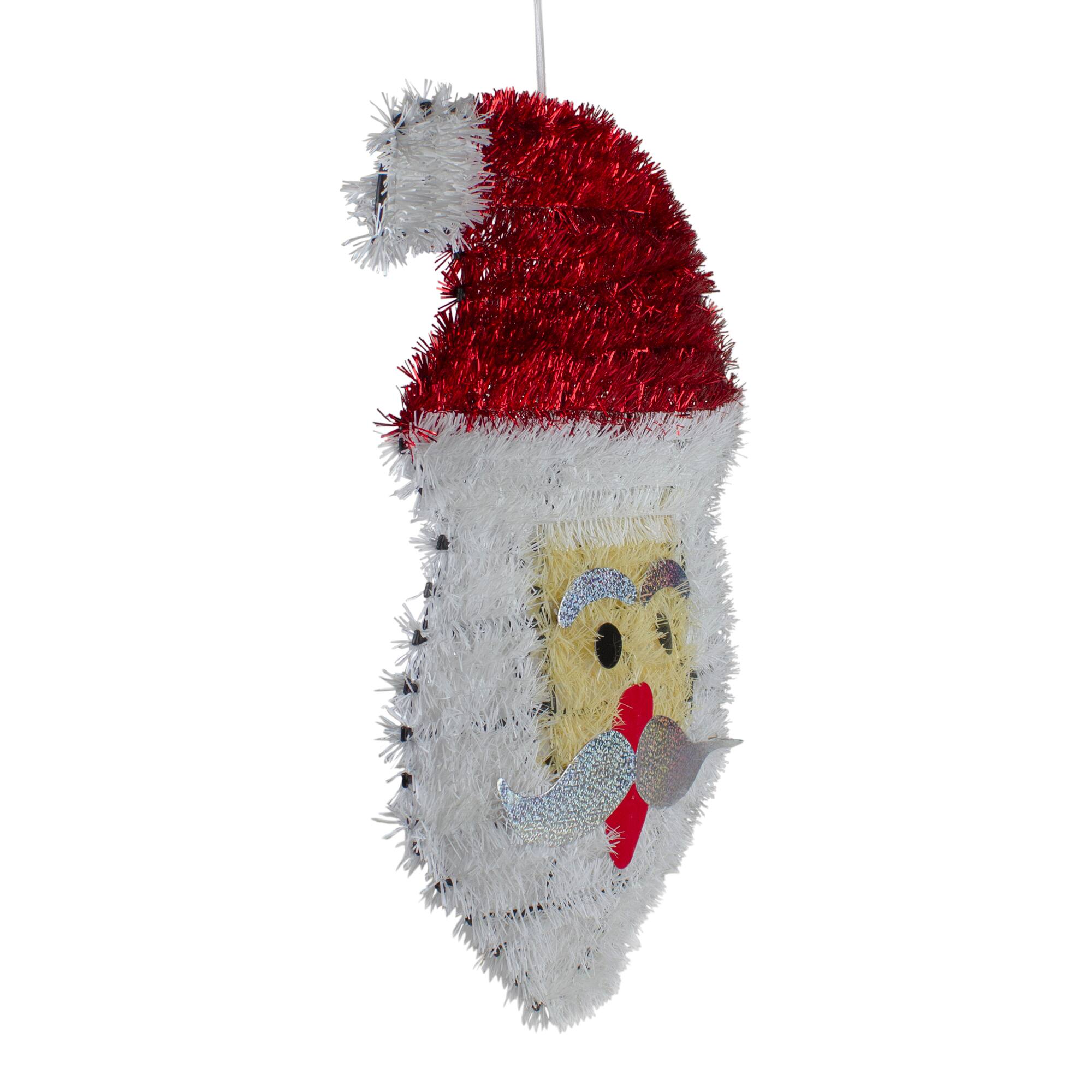 19" Tinsel Santa Claus Christmas Window Decoration