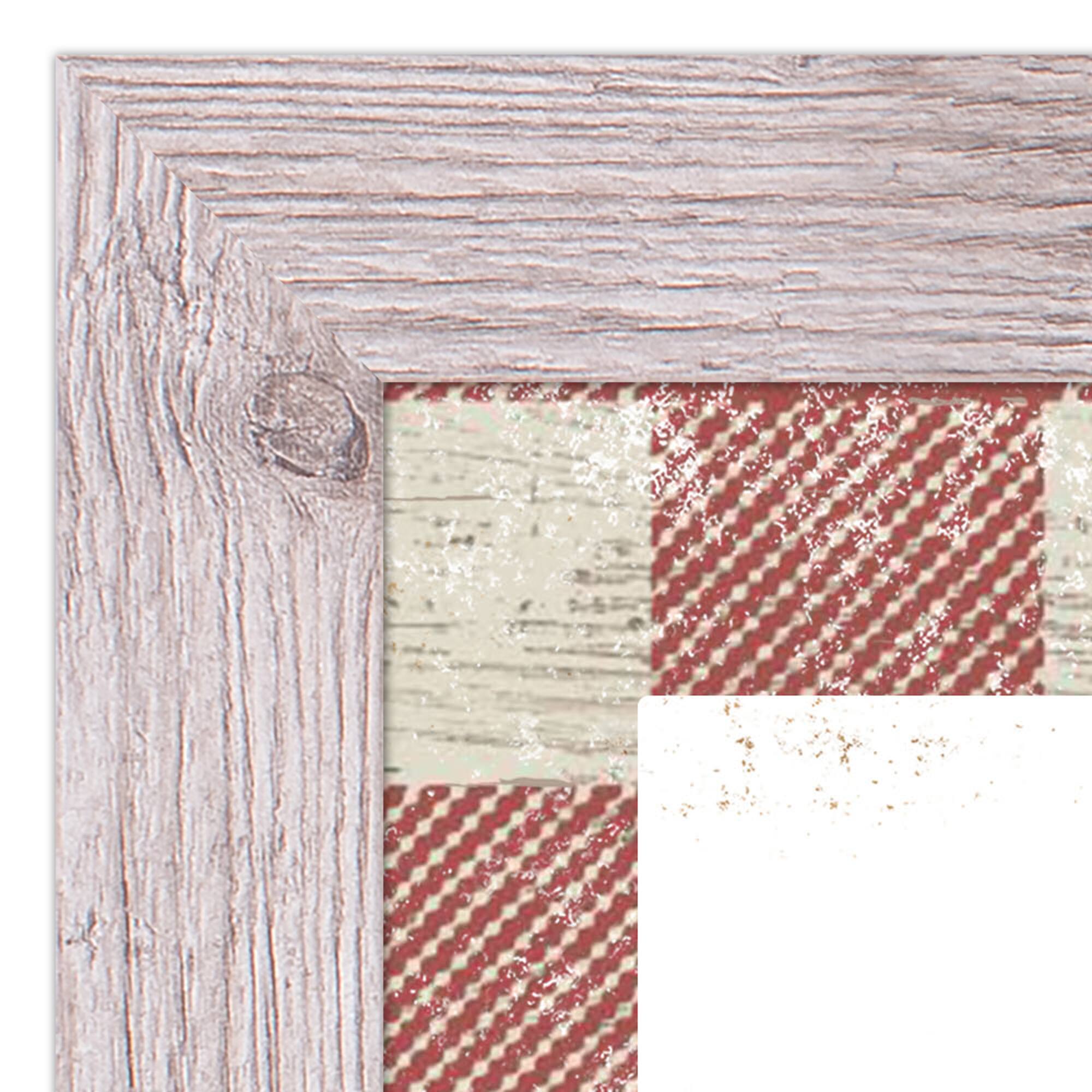 Red Buffalo Check Holiday Phrases Print in Western White Frame