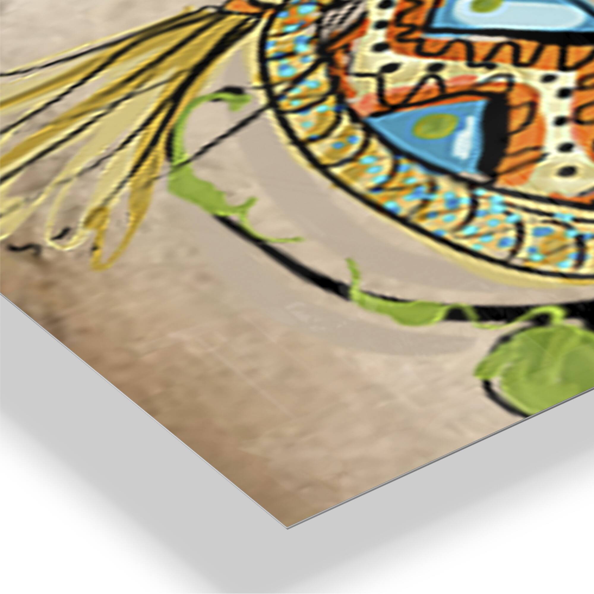 Designart 'Gypsy Hippy Hand Lipstick Xo Large Cottage Multipanel Wall Clock