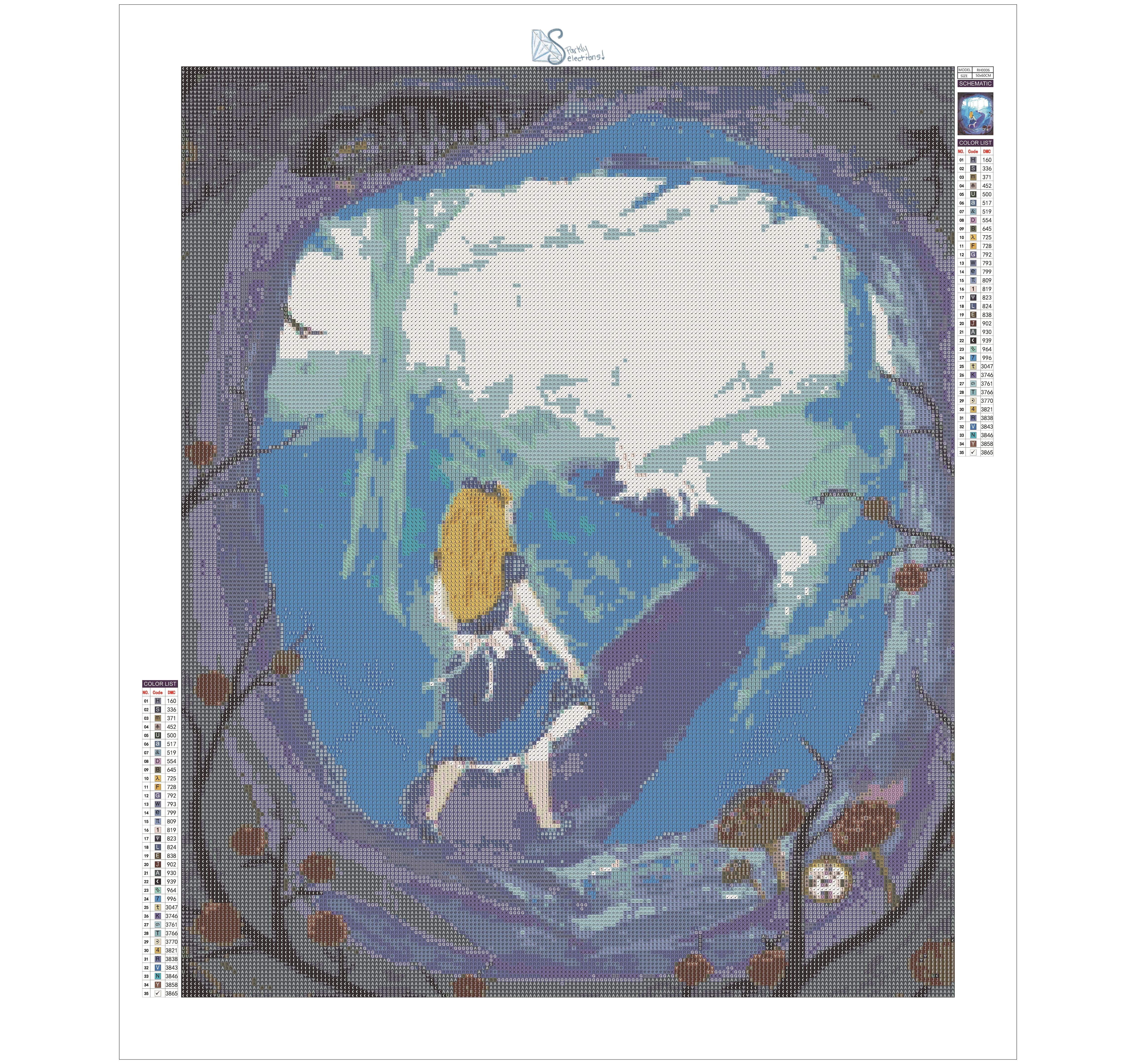 Sparkly Selections Alice in Wonderland - Local Utah Artist Rachel H. Diamond Painting Kit, Square Diamonds