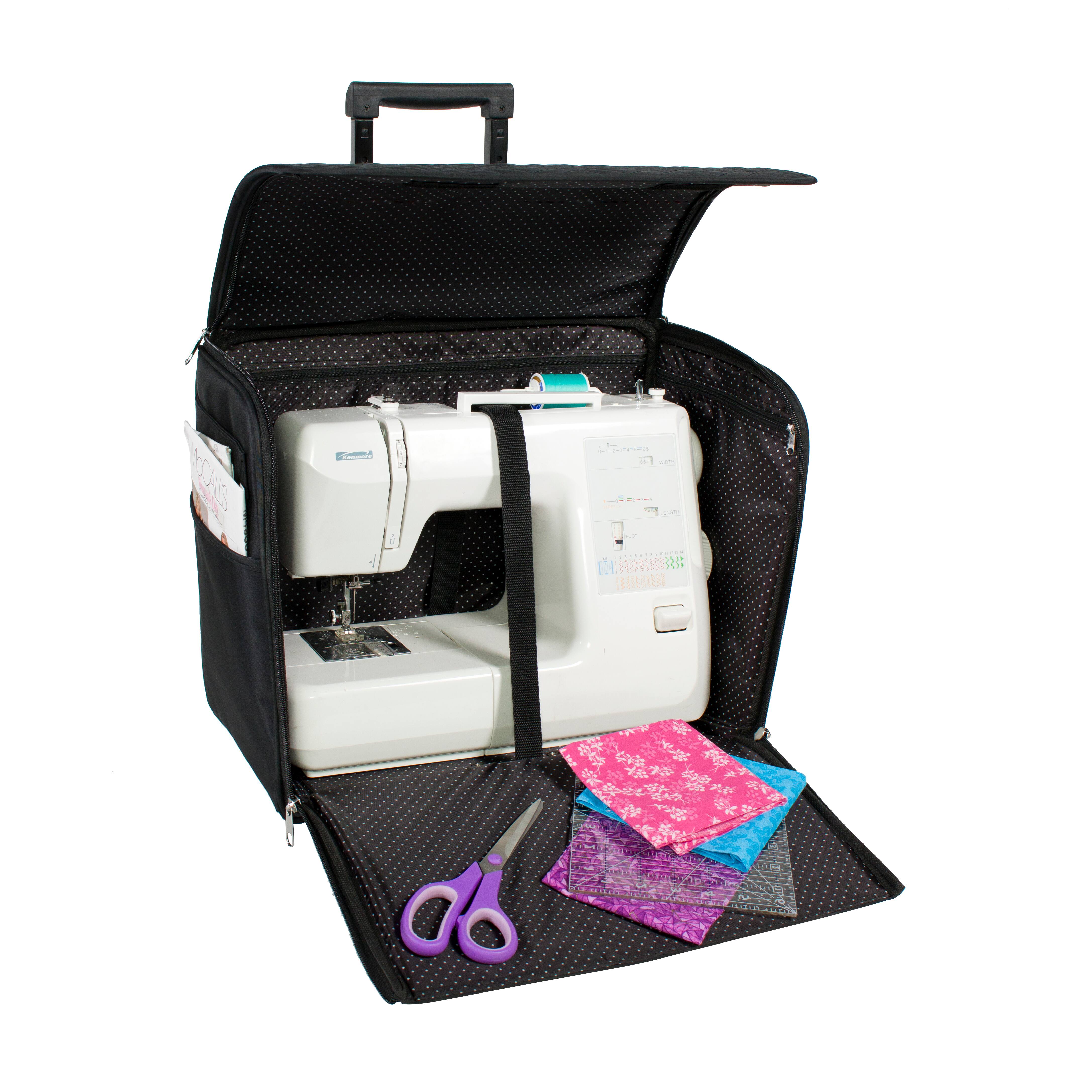 Everything Mary Black Rolling Sewing Machine Tote Michaels