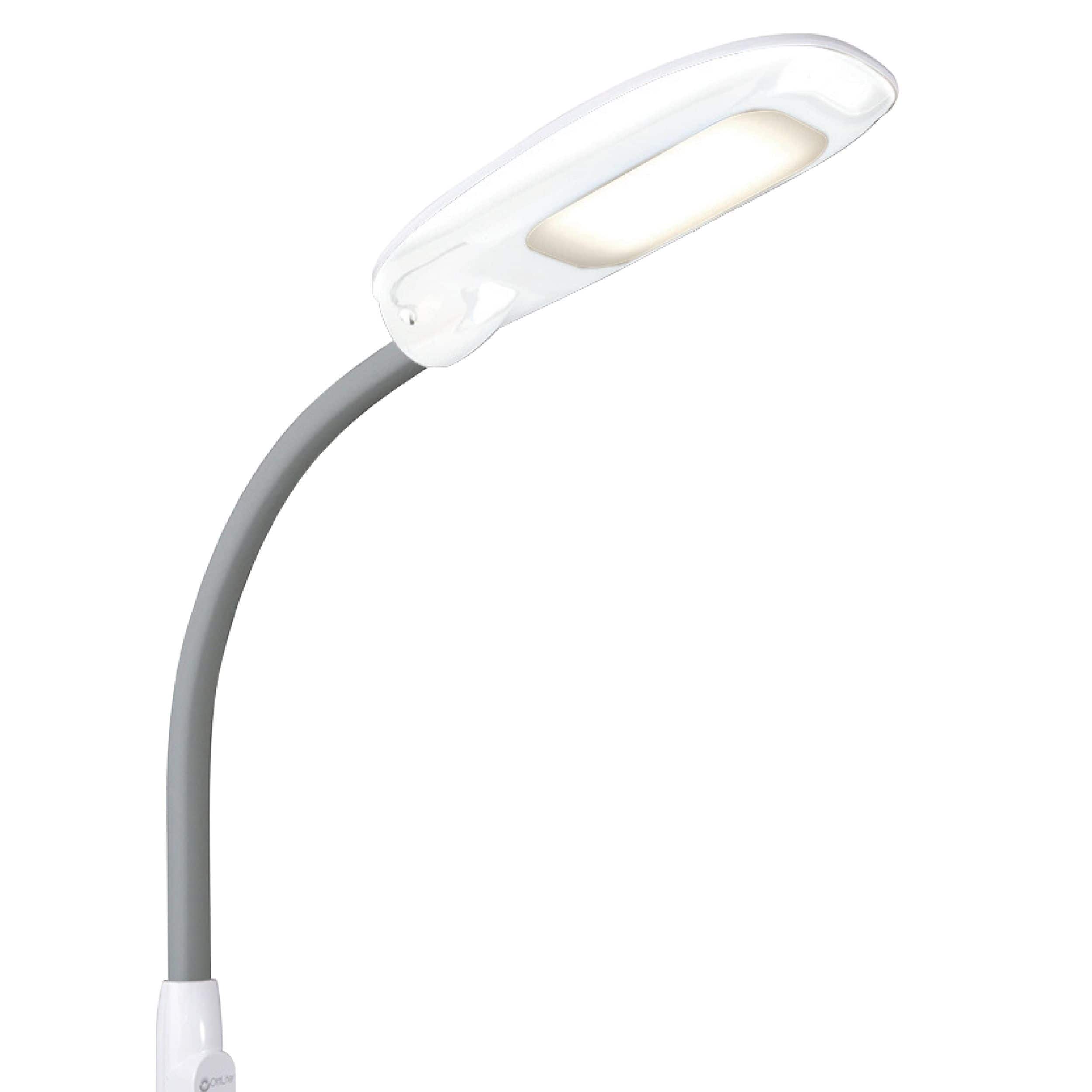 OttLite 64" White LED Floor Lamp with USB and Tablet Stand