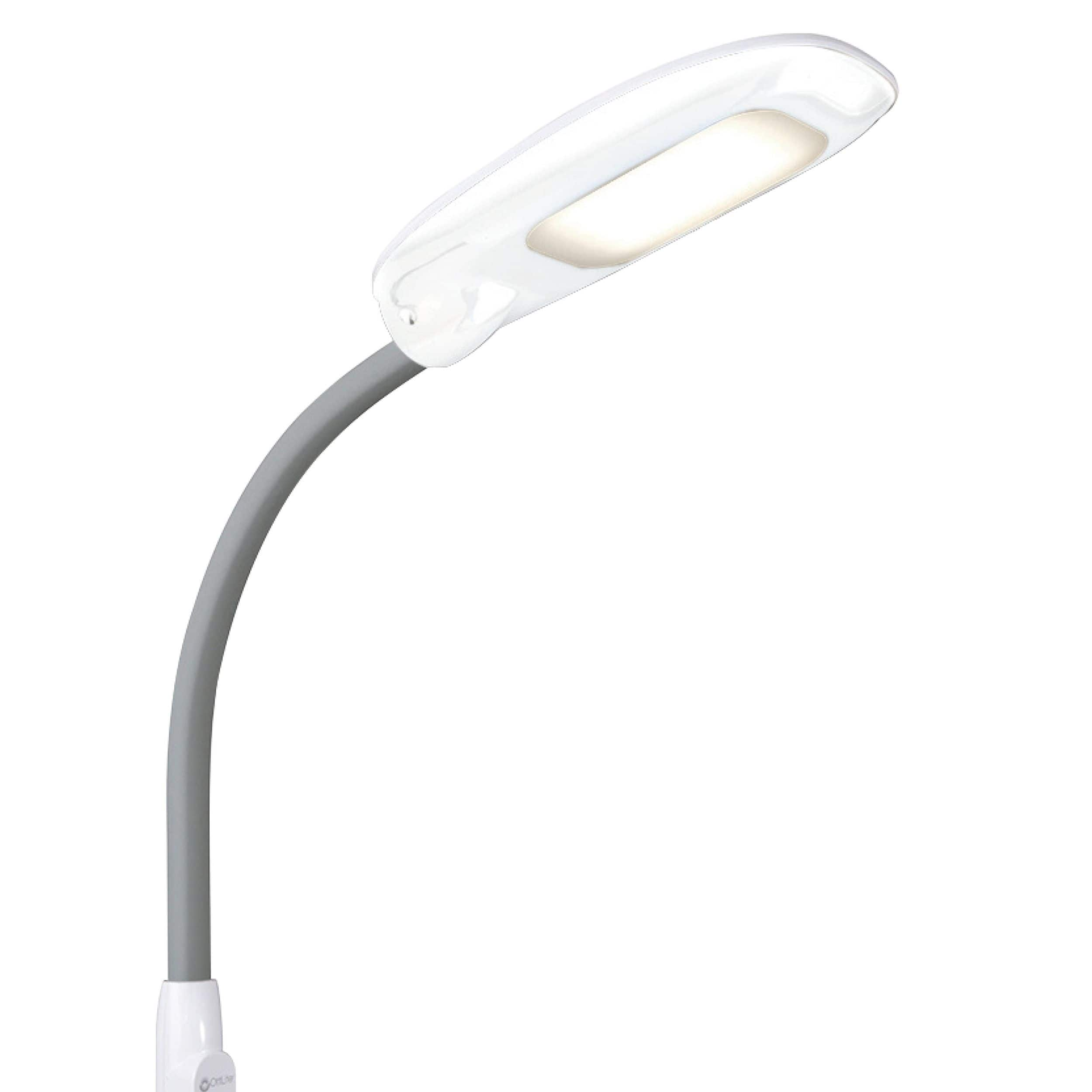 OttLite 64&#x22; White LED Floor Lamp with USB and Tablet Stand