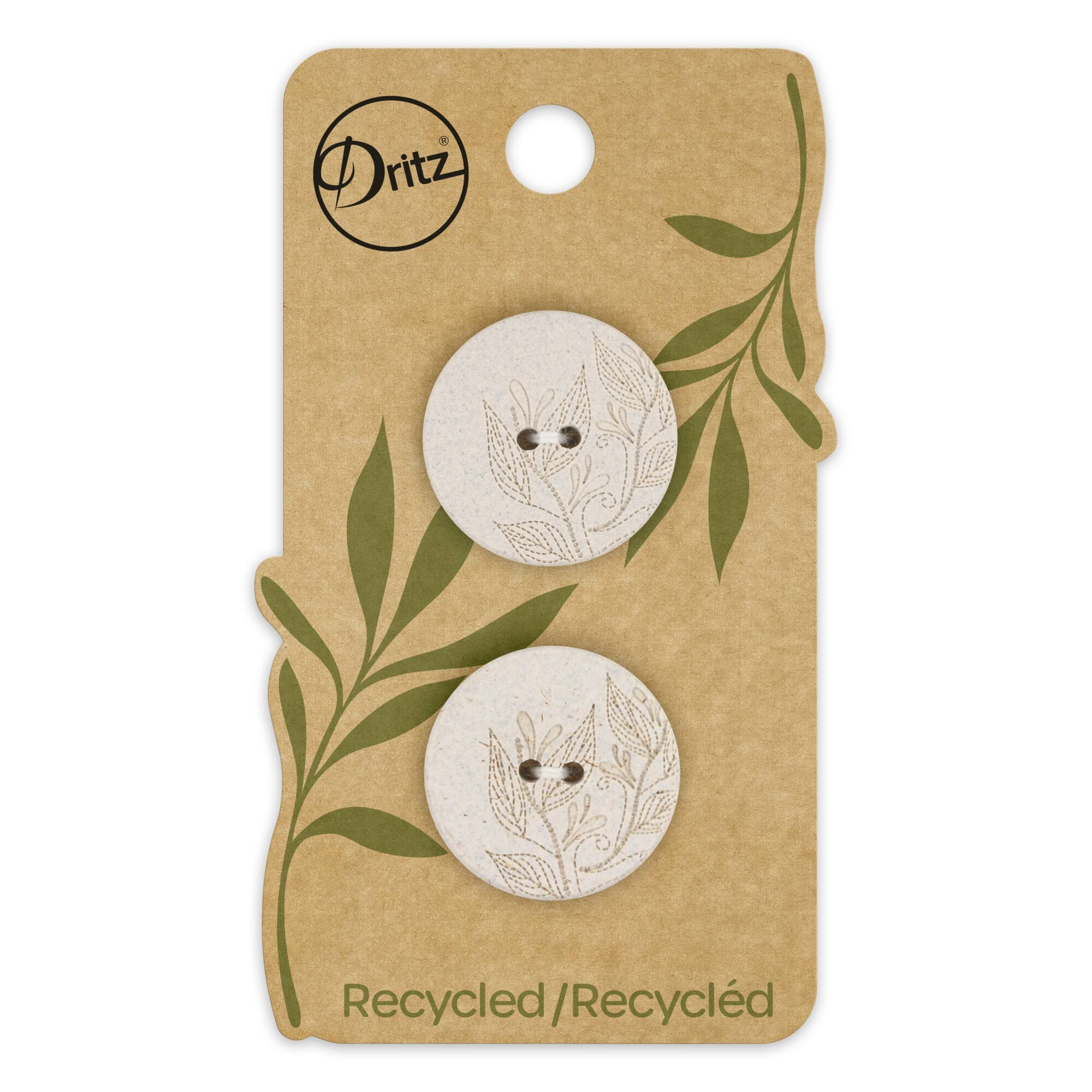 Dritz® 23mm Recycled Hemp Round Floral Button, 6ct.