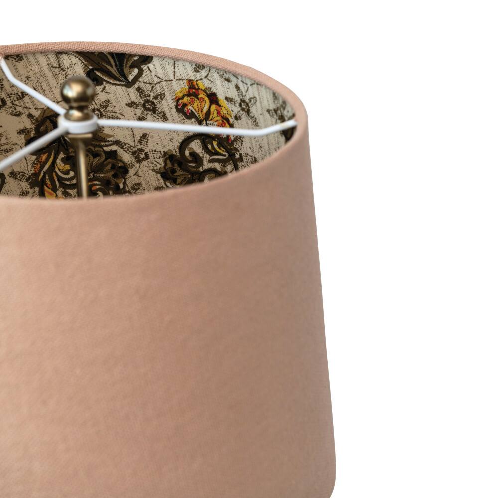 Hello Honey® 24" Natural Carved Wood Table Lamp with Cotton Shade