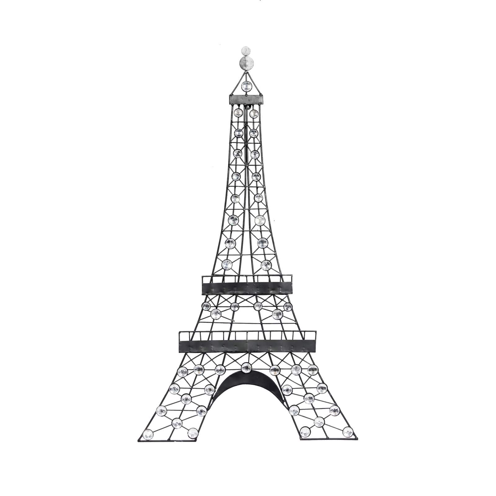 32" Black Metal Eiffel Tower Glam Wall Décor