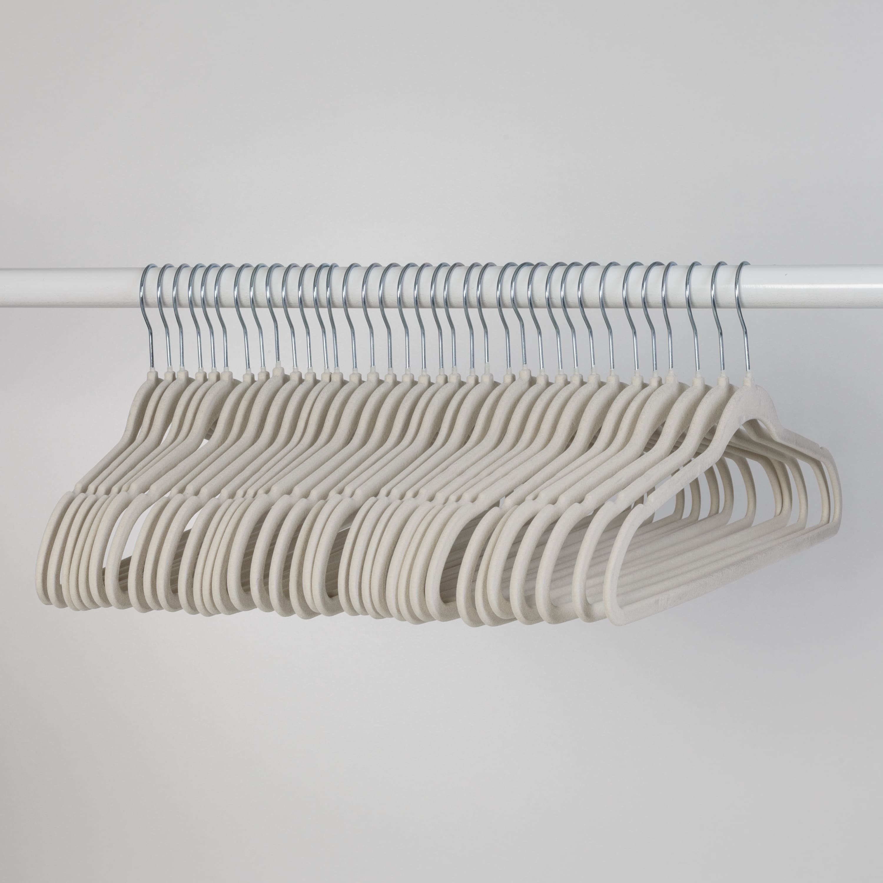 Honey Can Do Warm Gray Slim-Profile Non-Slip Velvet Hangers, 35ct.