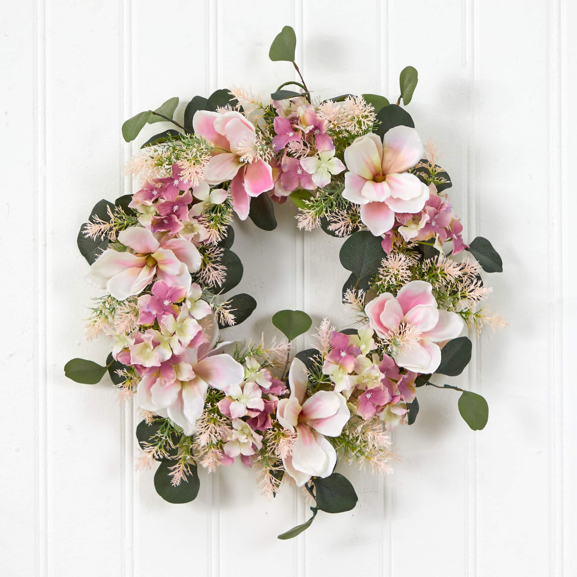 20&#x22; Hydrangea &#x26; Magnolia Wreath