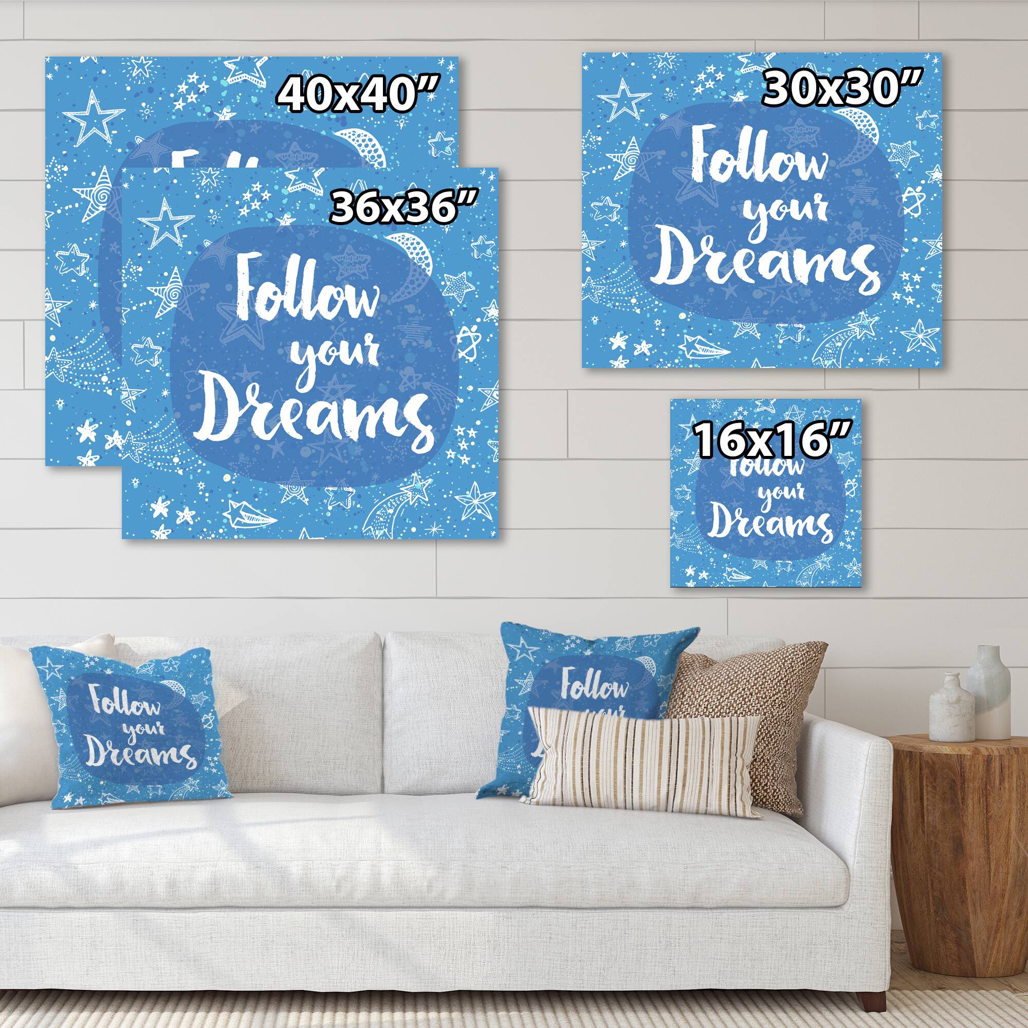 Designart - Follow Your Dreams II - Modern Canvas Wall Art Print