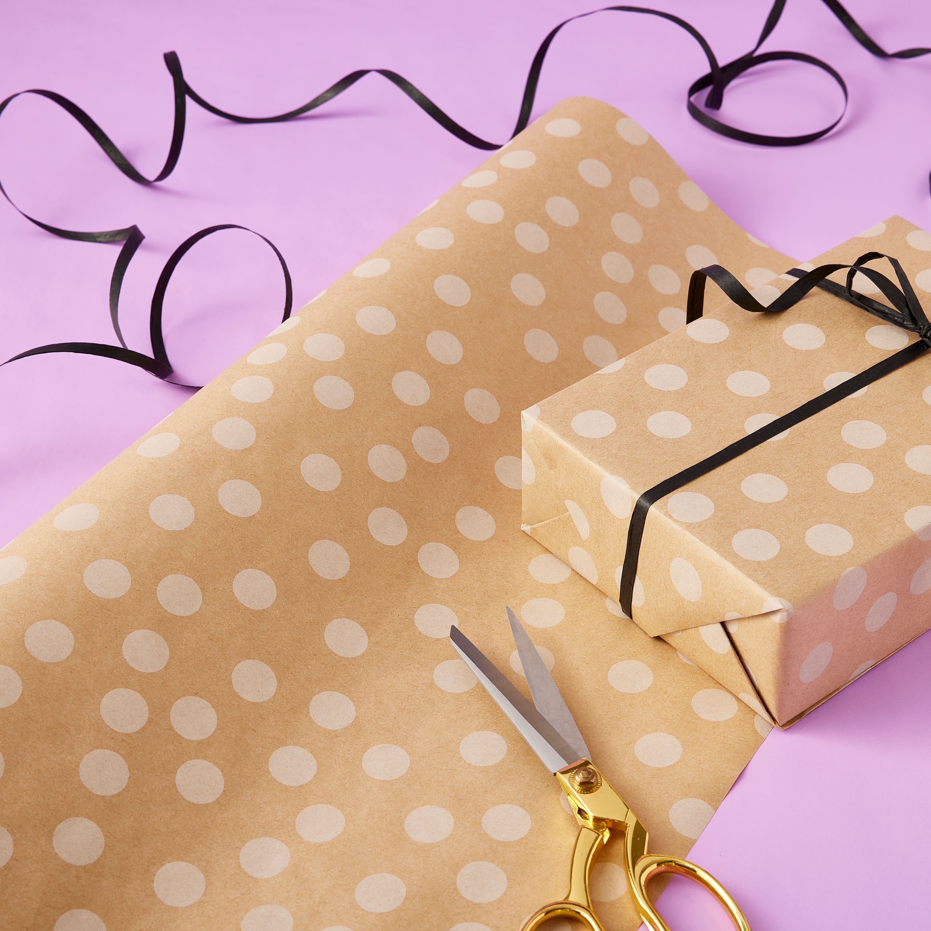 Kraft Polka Dot Gift Wrap by Celebrate It&#x2122;