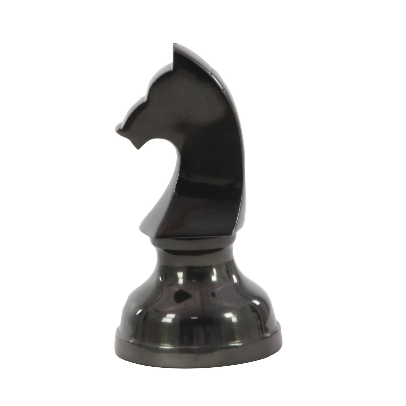 CosmoLiving by Cosmopolitan Dark Gray Chess Sculpture Set