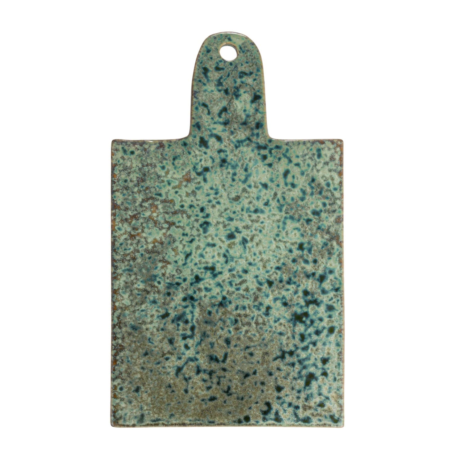 Hello Honey® 13.75" Green Matte Stoneware Cheese Board with Leather Tie