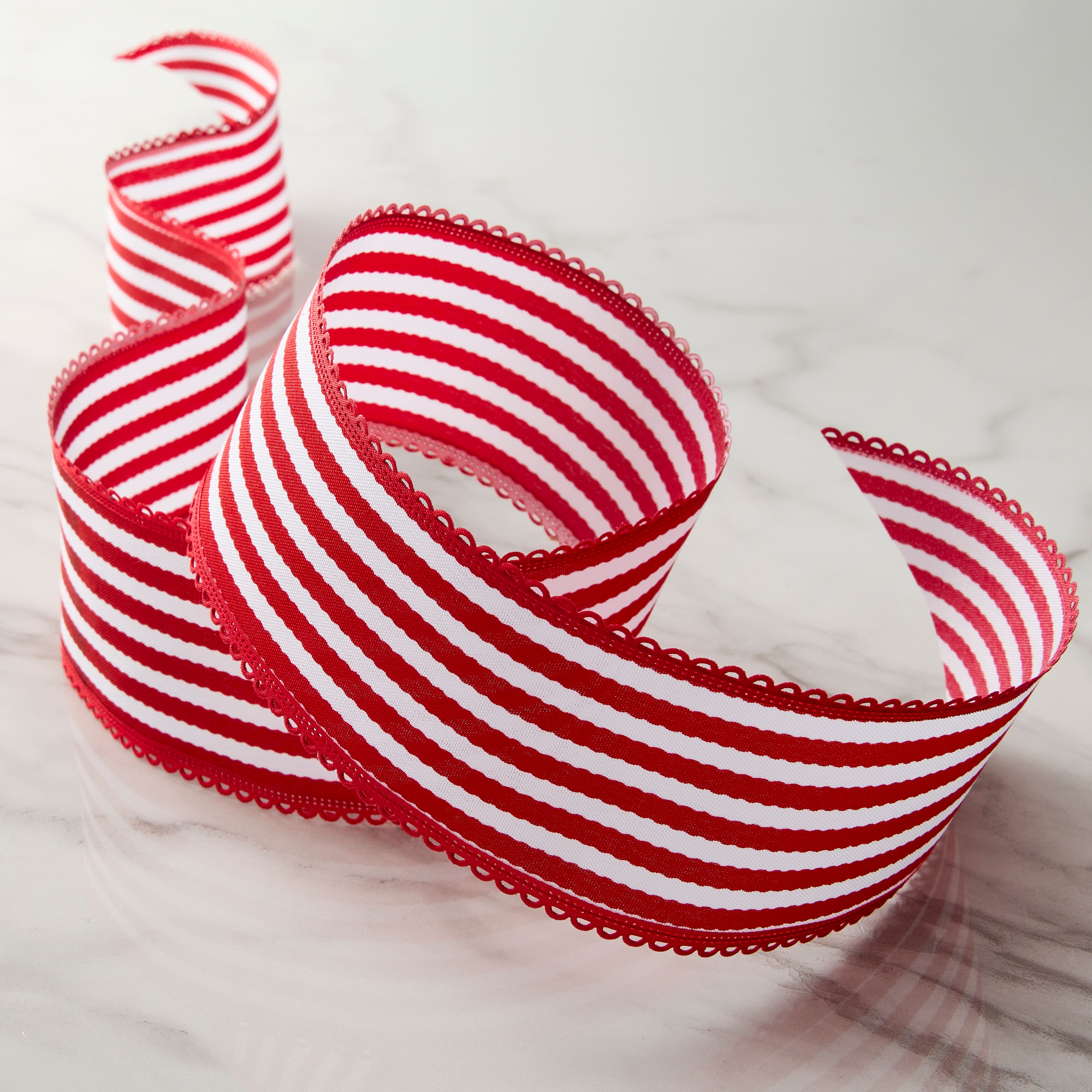 2.5&#x22; x 3yd. Taffeta Wired Striped Ribbon by Celebrate It&#x2122; Classic
