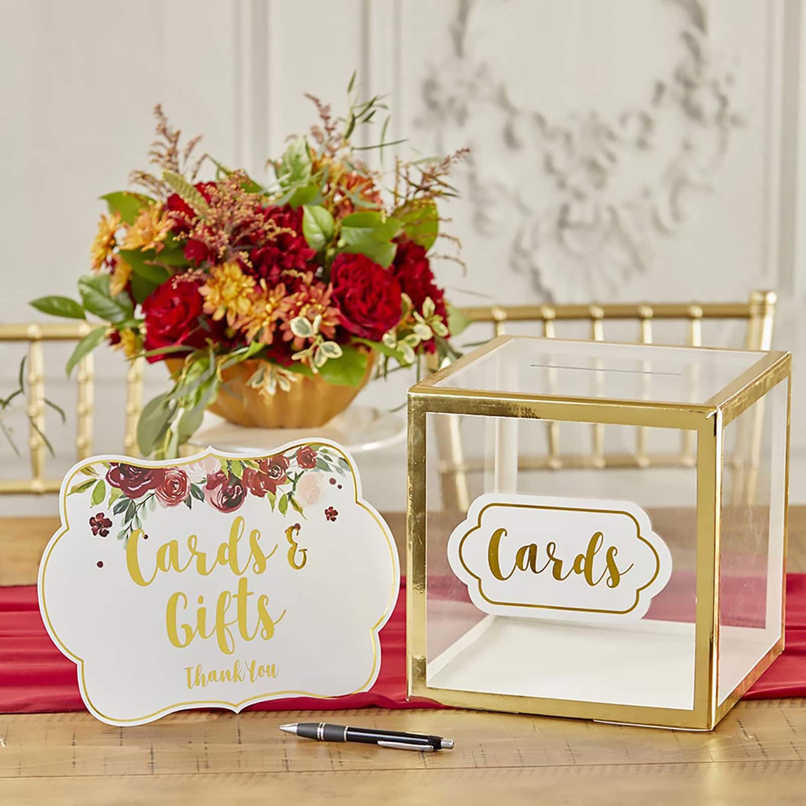 Kate Aspen&#xAE; Gold Frame Acrylic Collapsible Card Box