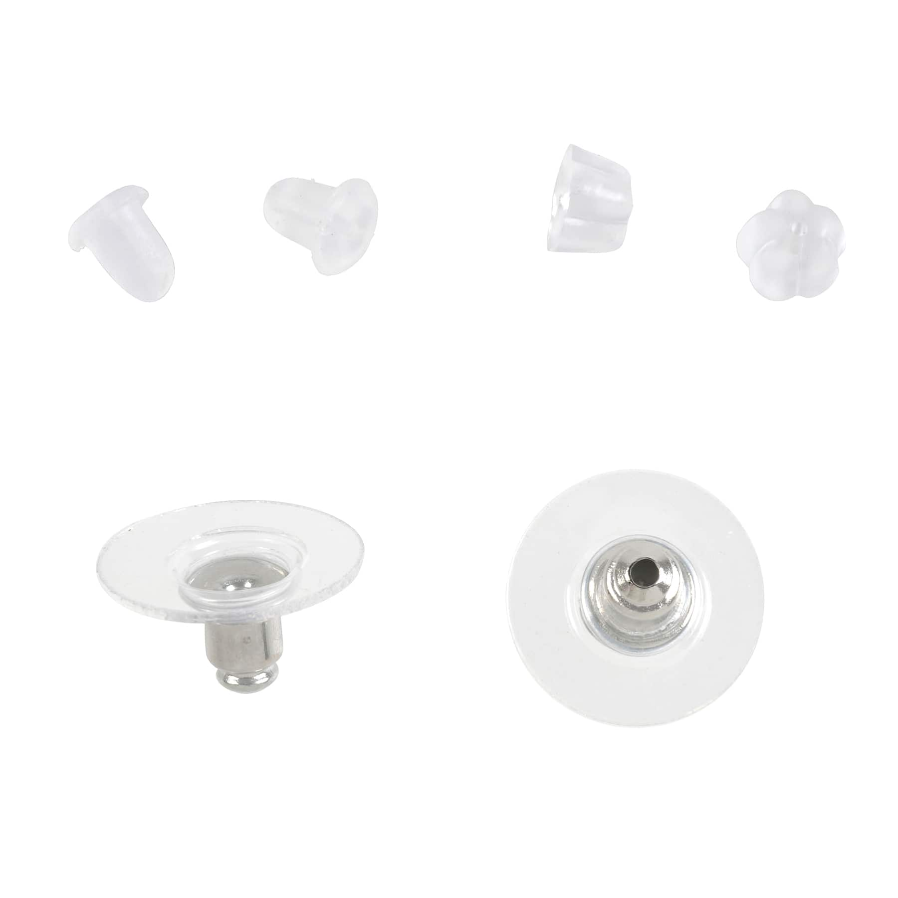 Bead Landing™ Plain Plastic Clear Earring Back