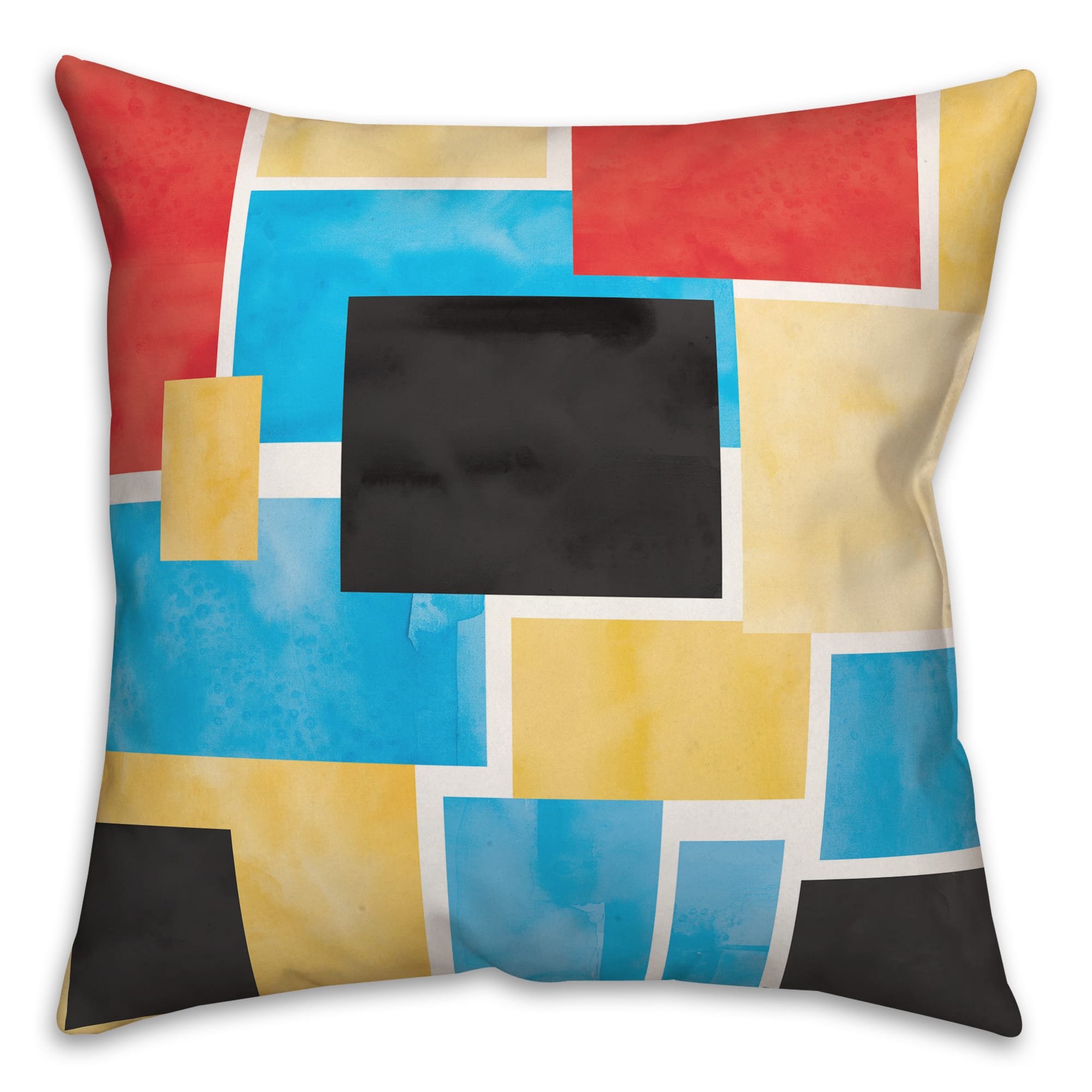 Colorful Primary Abstract I 18" x 18" Throw Pillow