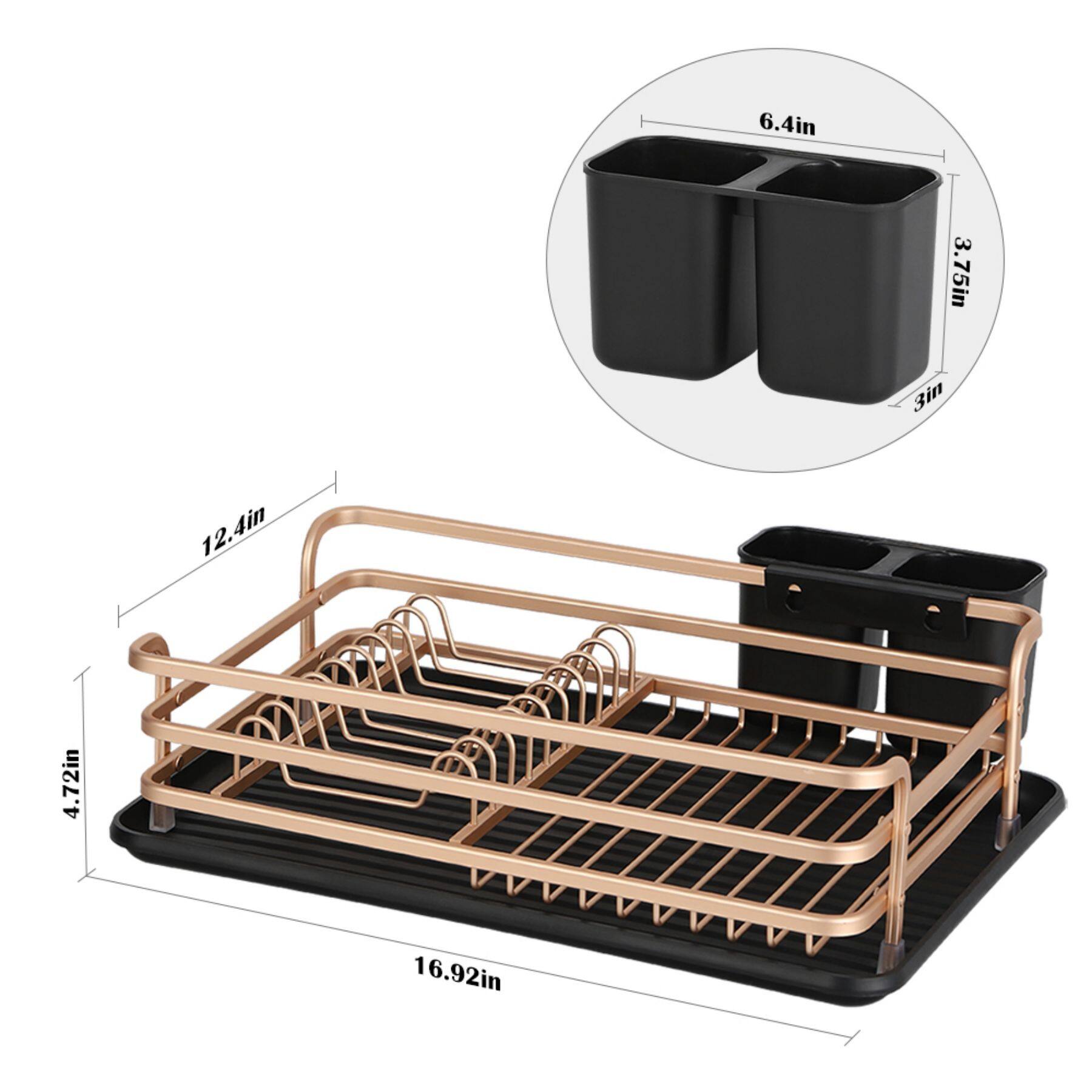 NEX™ Rose Gold Aluminum Compact Dish Drying Rack